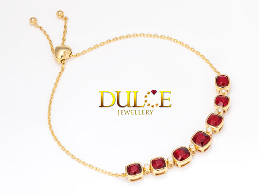 red spinel bracelet, spinel bracelet, 18k rose gold spinal, diamond spinel , fashion jewellery, vivid red  spinel, daily bracelet