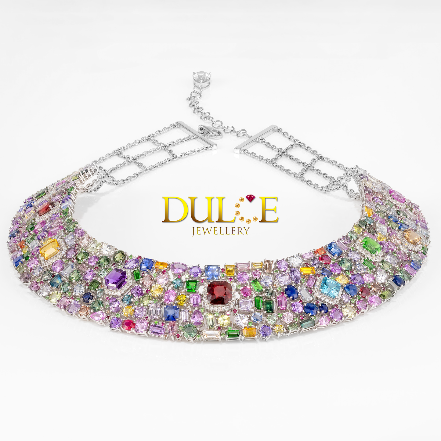 14K Gold Multi-Color Gemstones Necklace (GNMC5753)