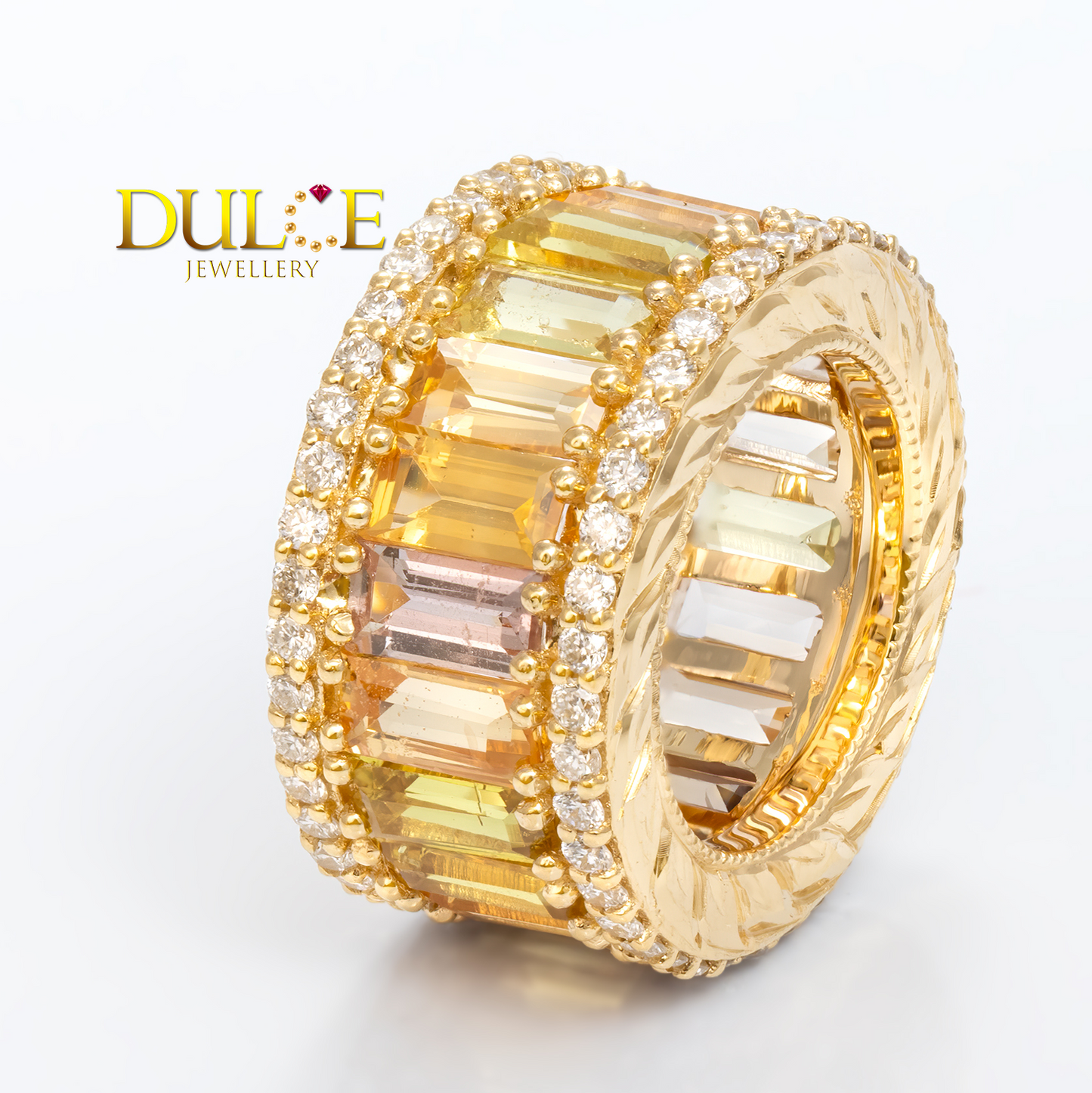 18K Yellow Gold Yellow Sapphire Diamond Roundel (Price by Request)