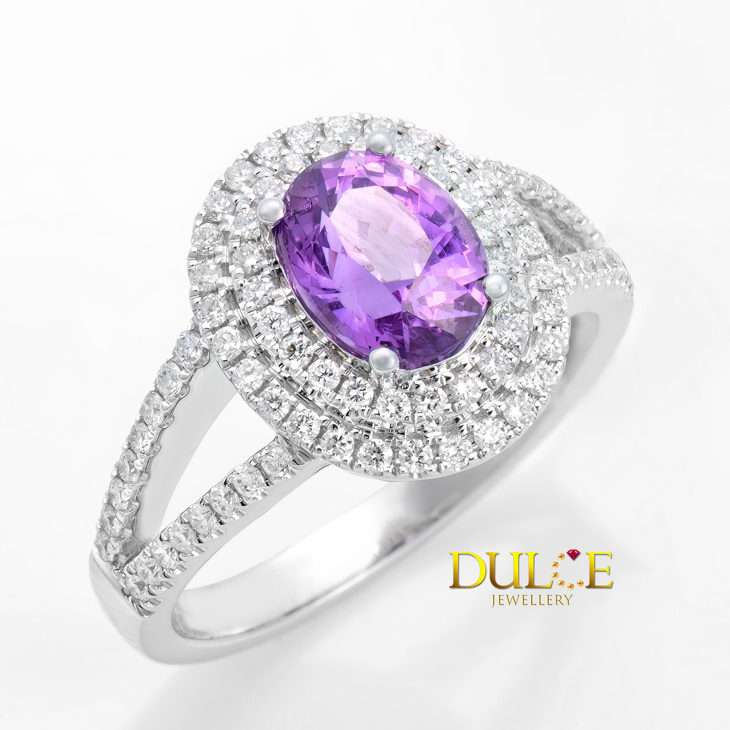 18K Gold Purple Sapphire Diamond Ring (GRSAP&D2484)