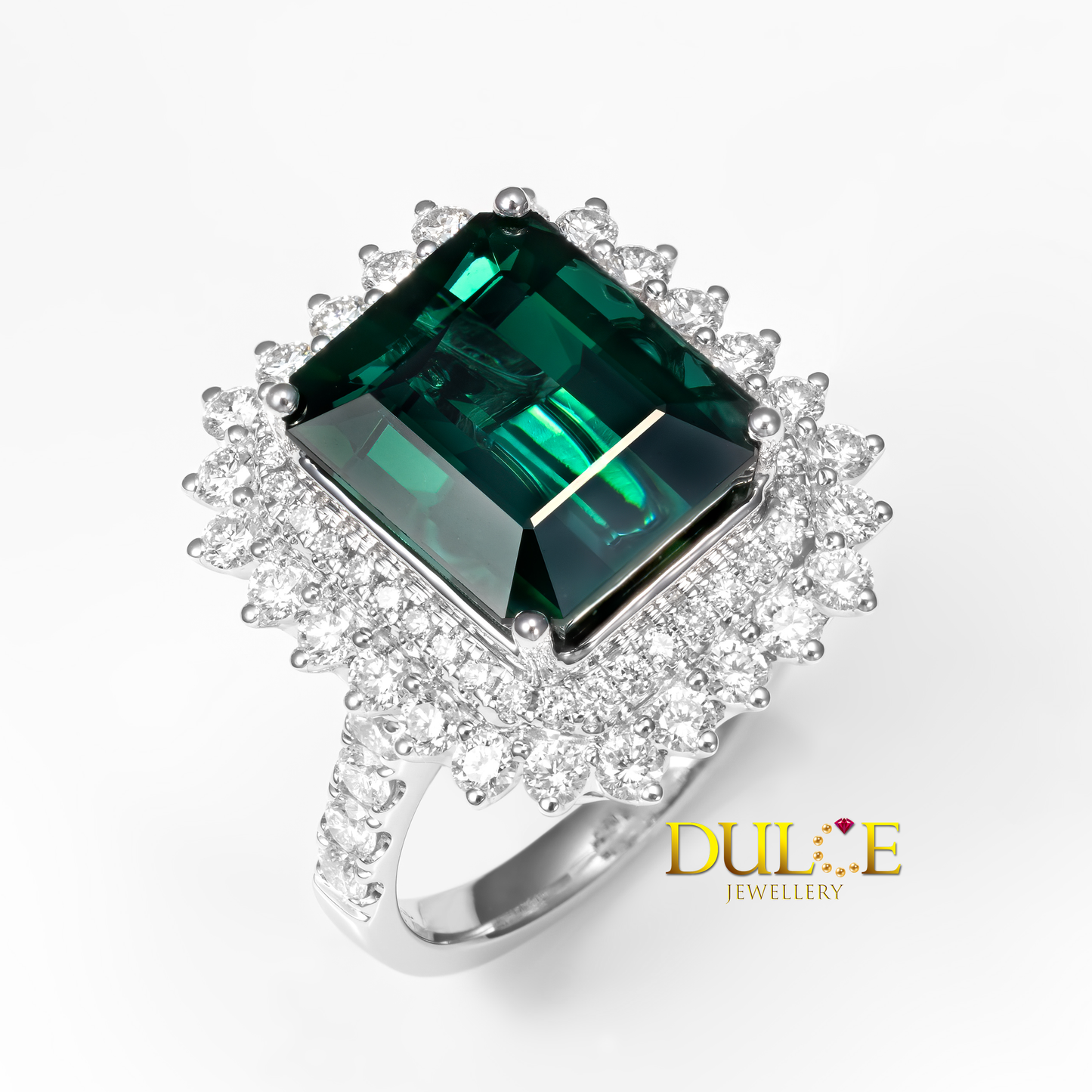 18K Gold Tourmaline Diamond Ring (GRPGTM3197)