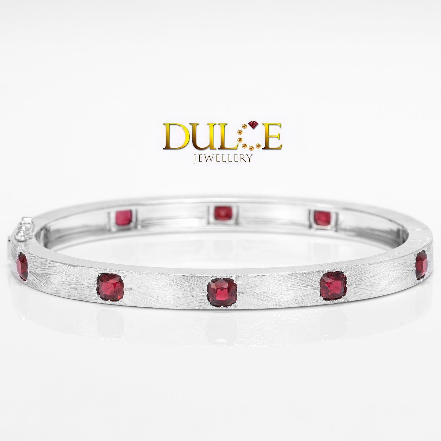 18K White Gold Red Spinel Bracelet (2873)