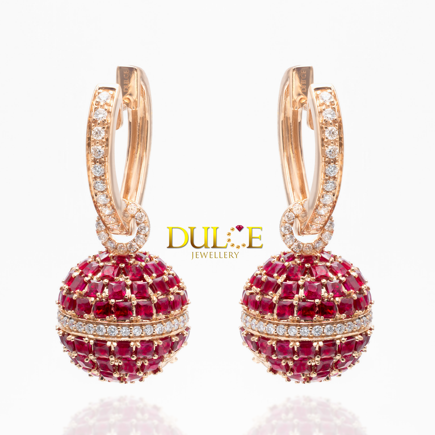 18K Gold Ruby Diamond Earrings(GERUBYD5568)