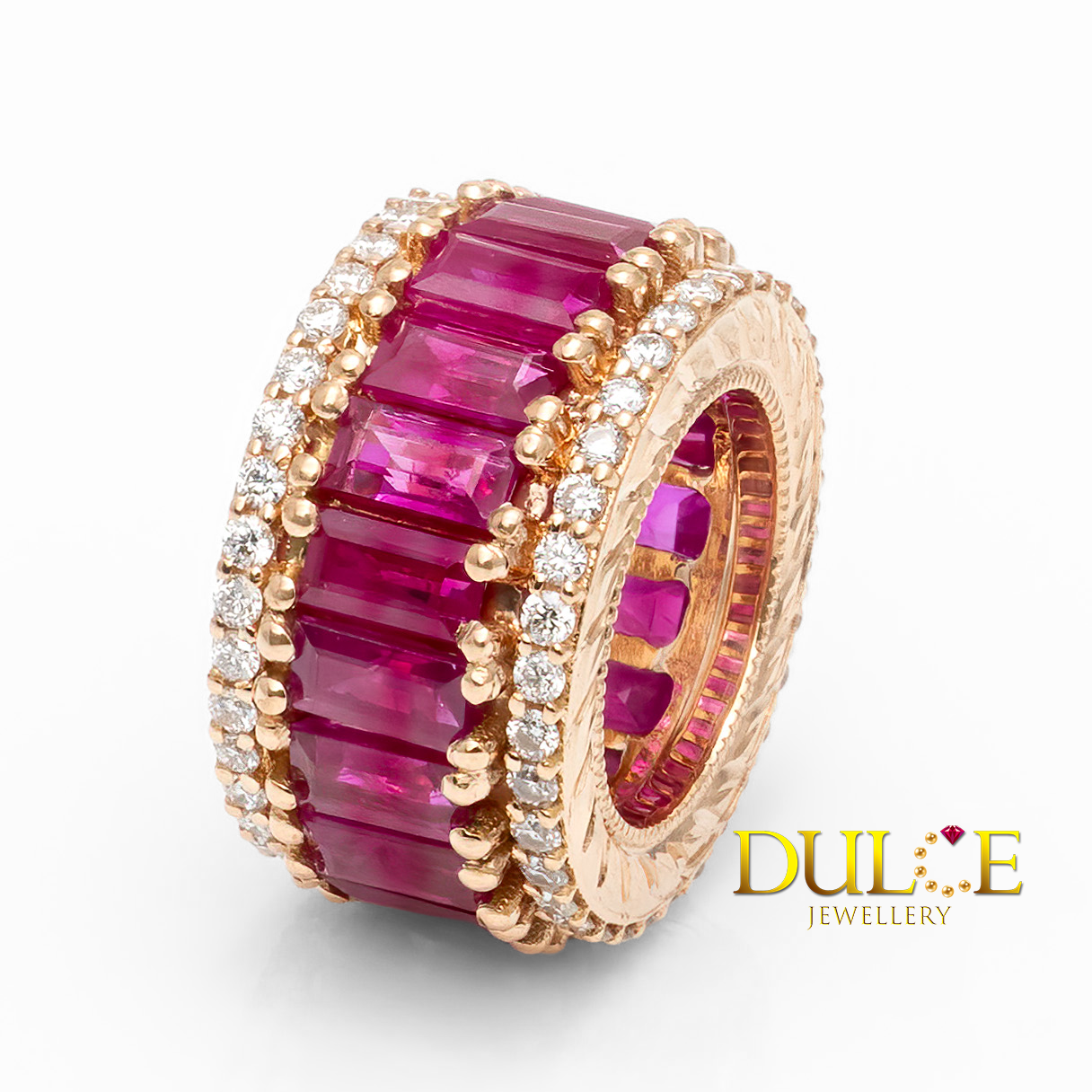 18K Rose Gold Ruby Diamond Roundel (Price by Request)