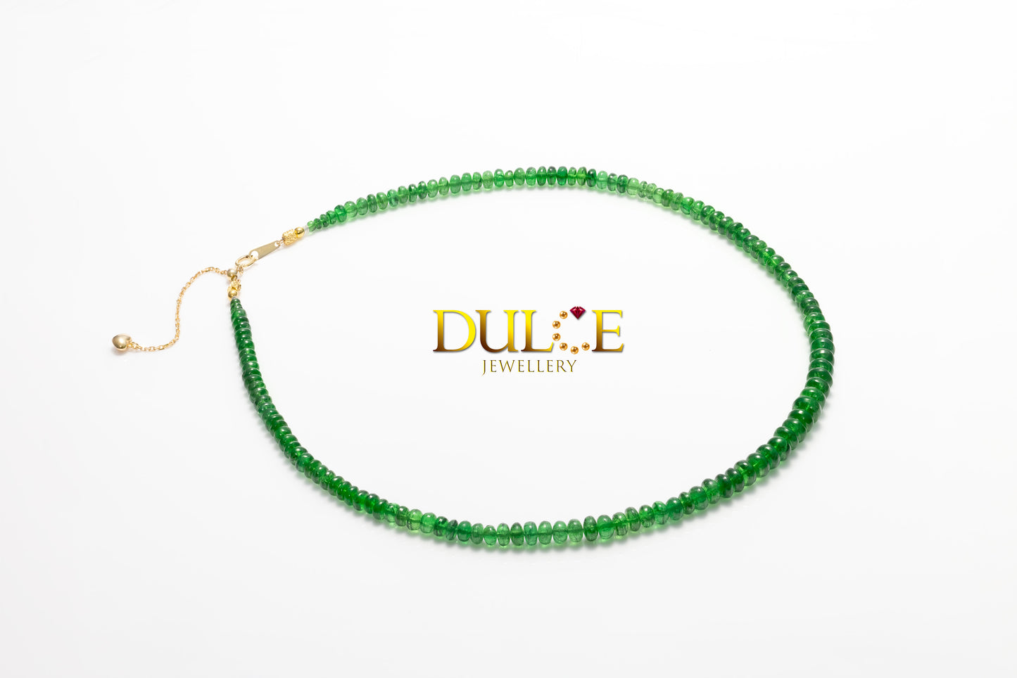 18K金沙弗萊石珠可調式項鍊