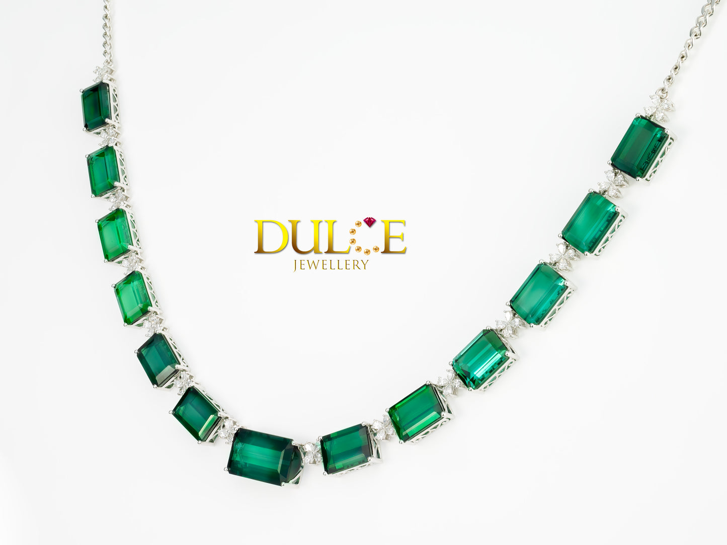 18K 金綠碧璽鑽石項鍊