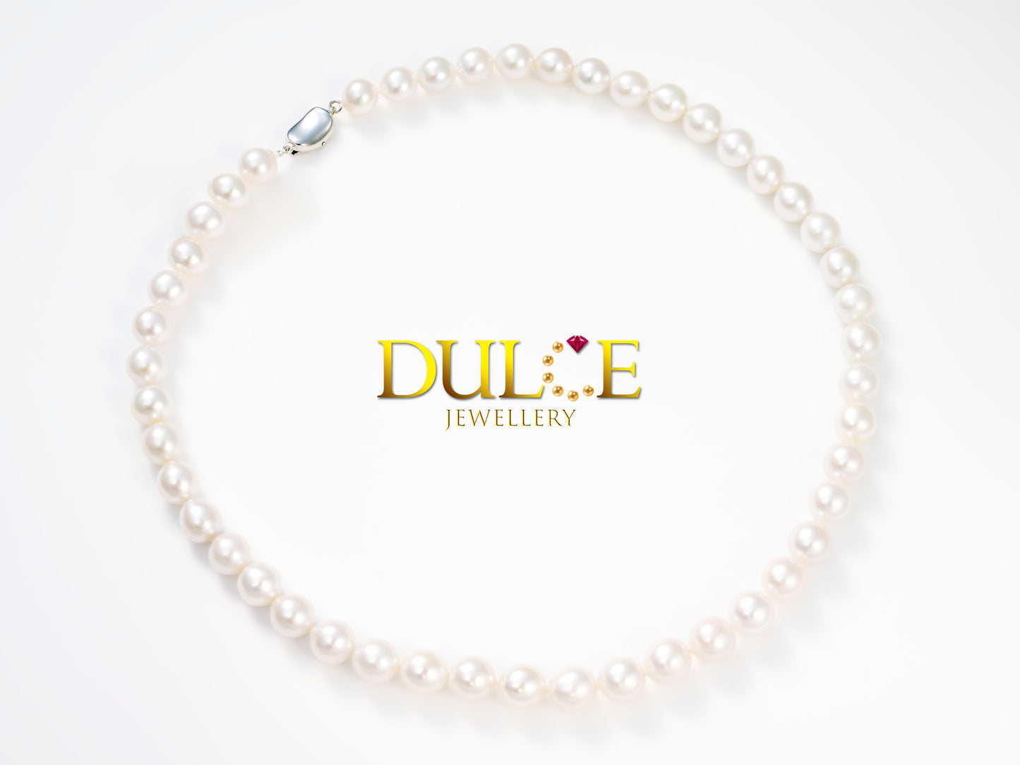 Silver 8-9mm Metallic Freshwater Pearls Necklace