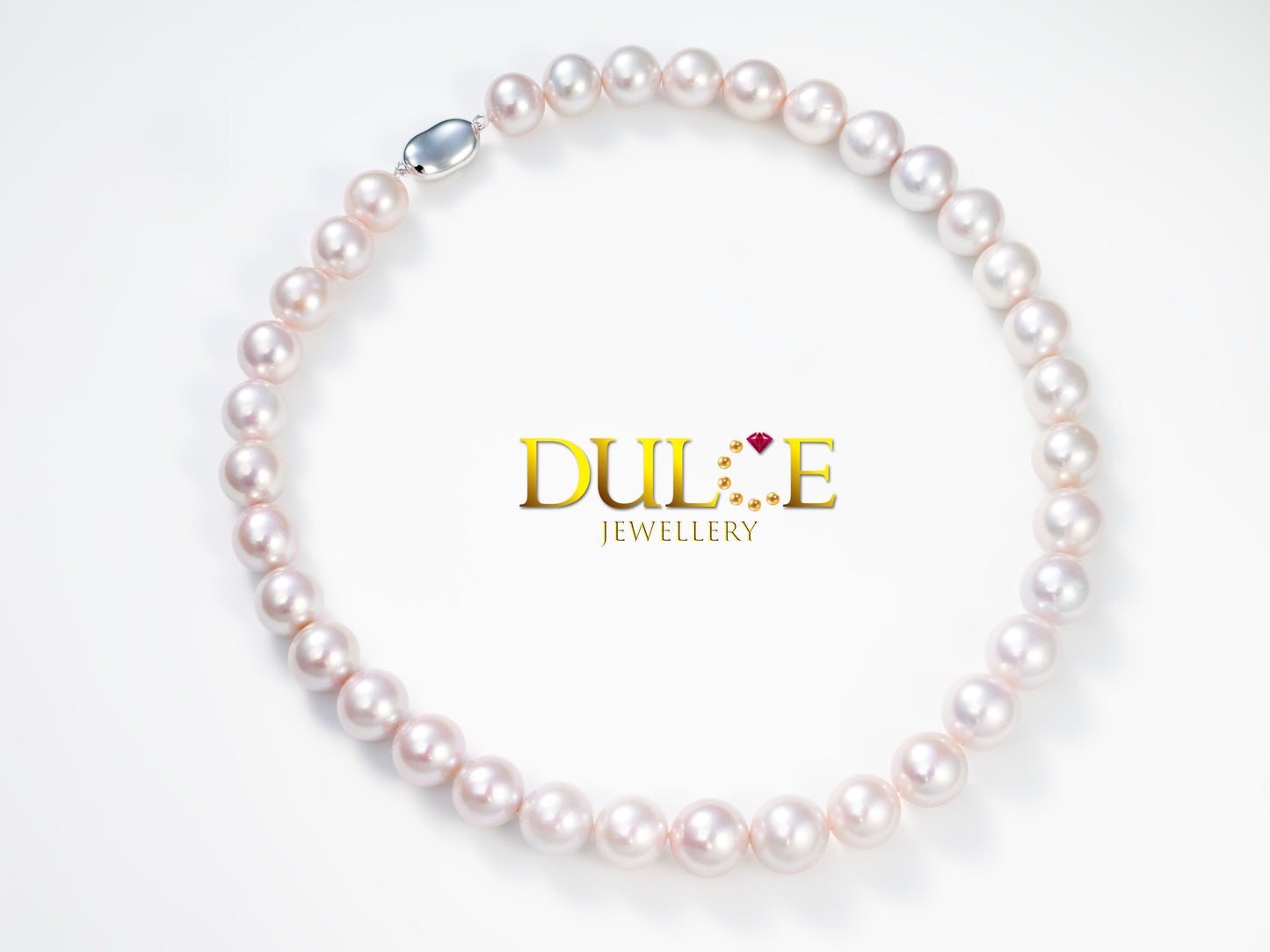 925銀扣10-14毫米金屬淡水珍珠項鍊