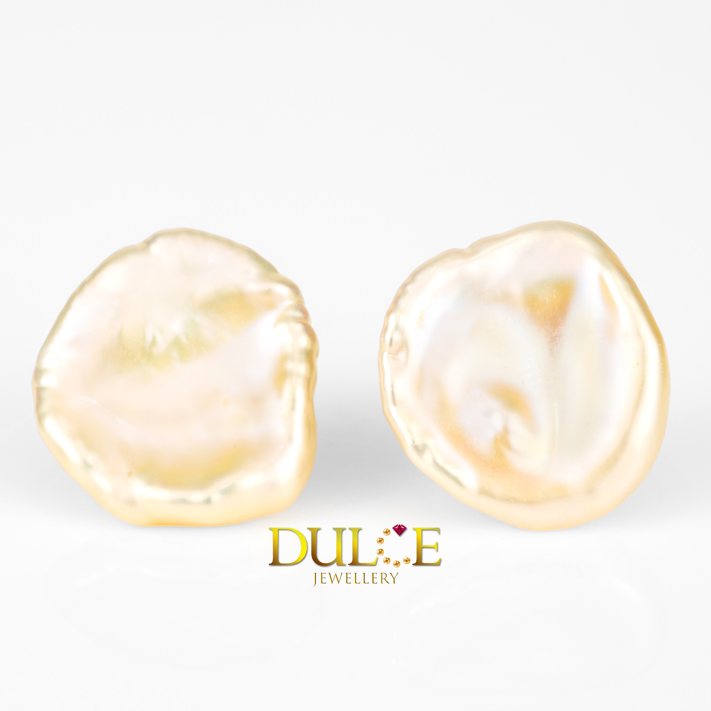 Silver 15-18mm Metallic Freshwater Keshi Pearls Earrings