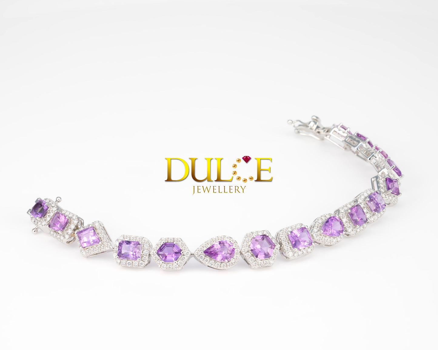 18K 金無燒紫色藍寶石手鍊