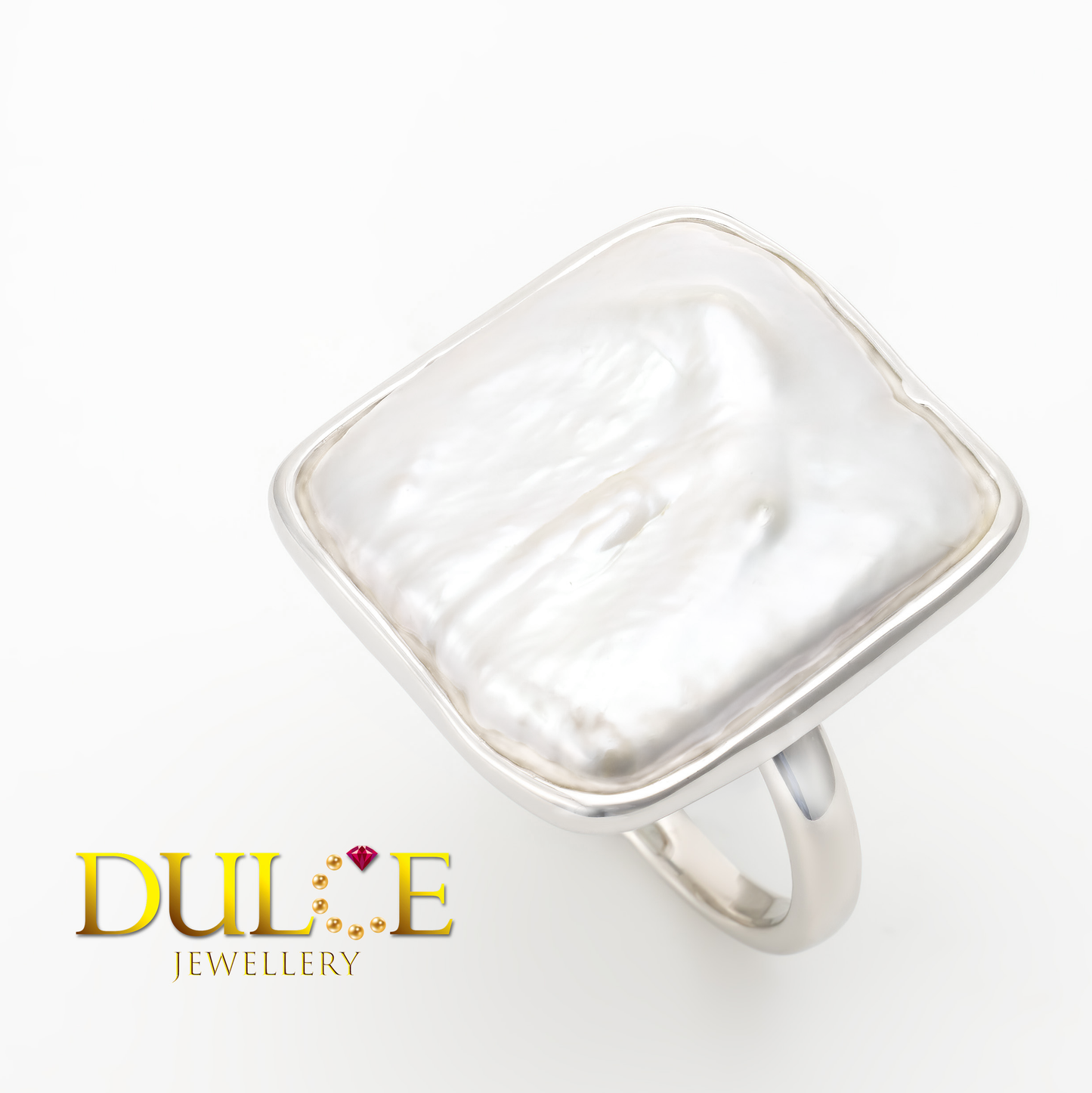 925銀巨型錢幣珍珠戒指