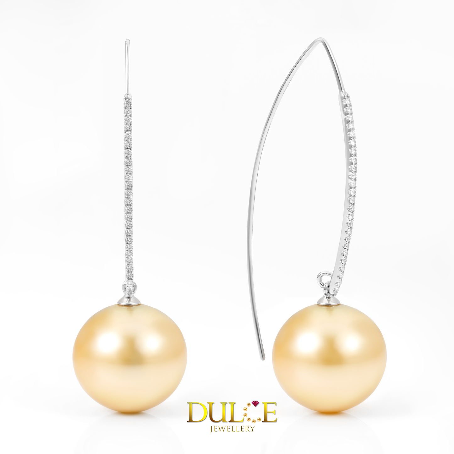 18K Gold Golden Southsea Pearls Earrings