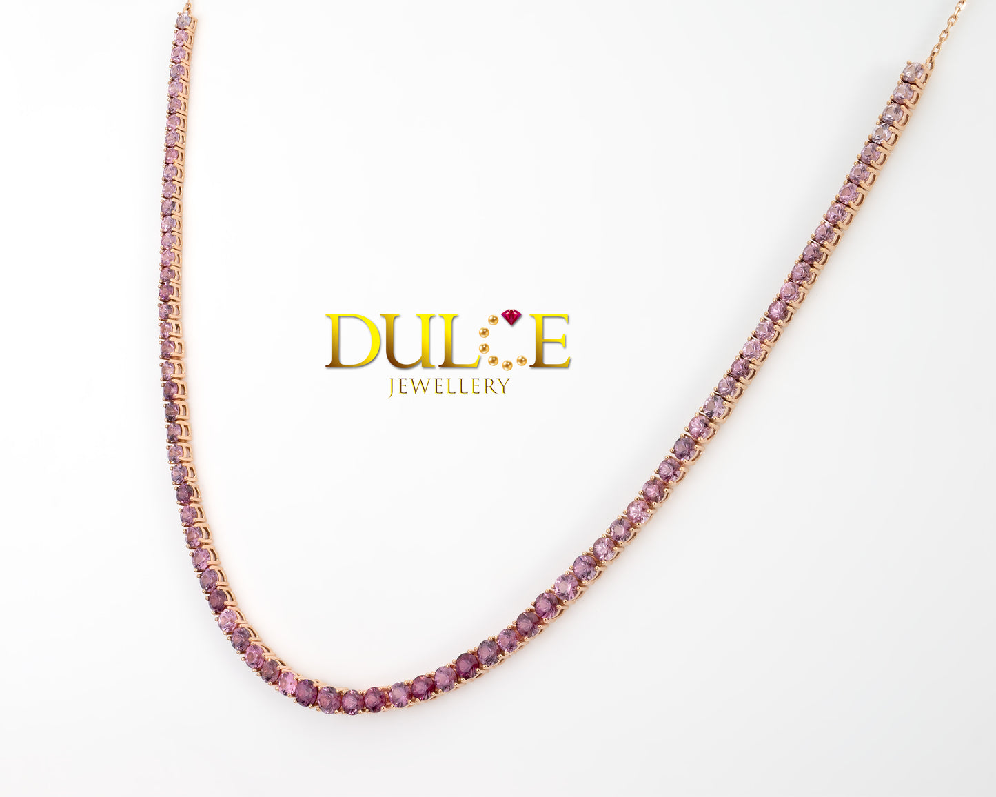 14K 金粉紅尖晶石項鍊