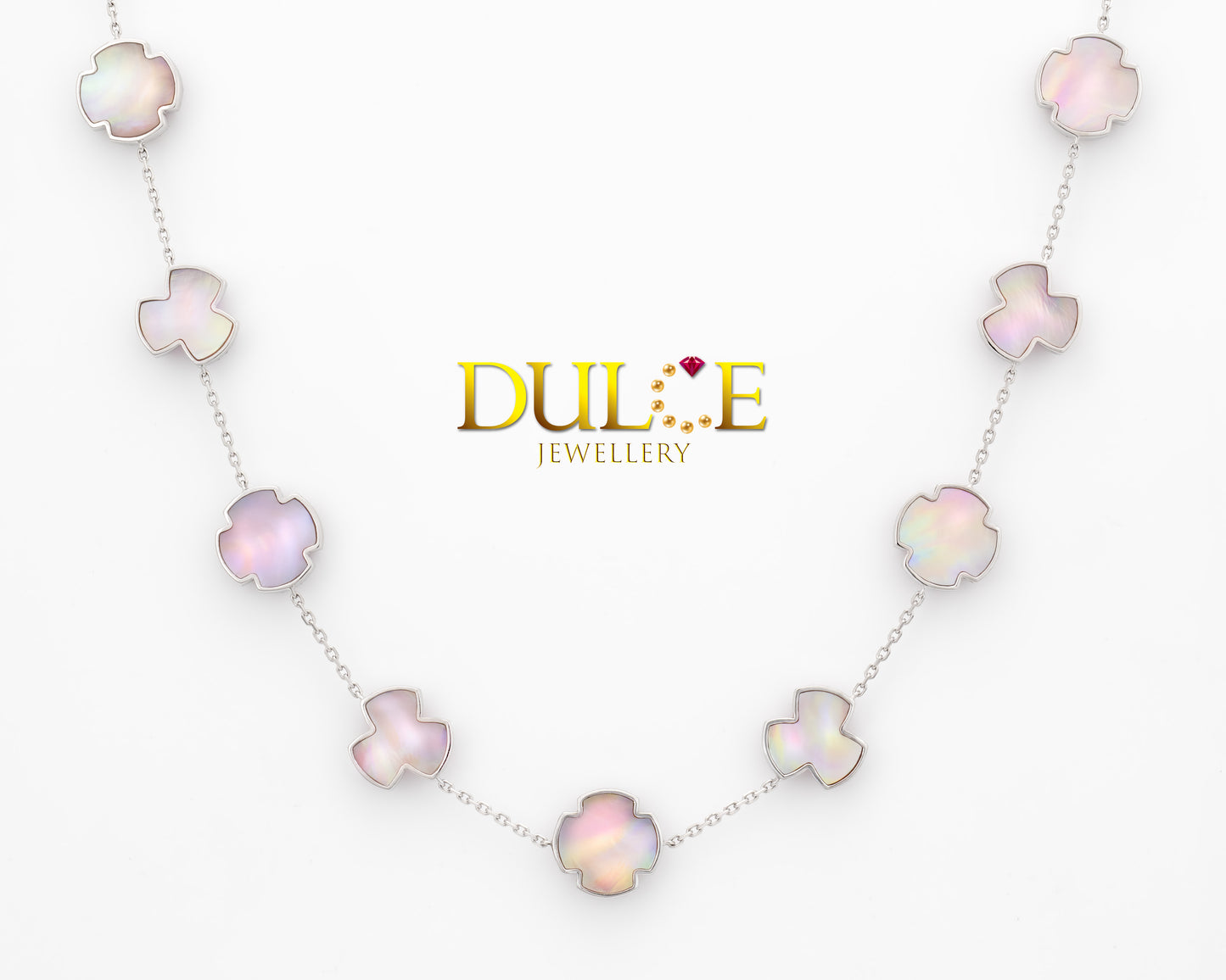 18K Gold Hot Pink Sapphire Diamond Necklace
