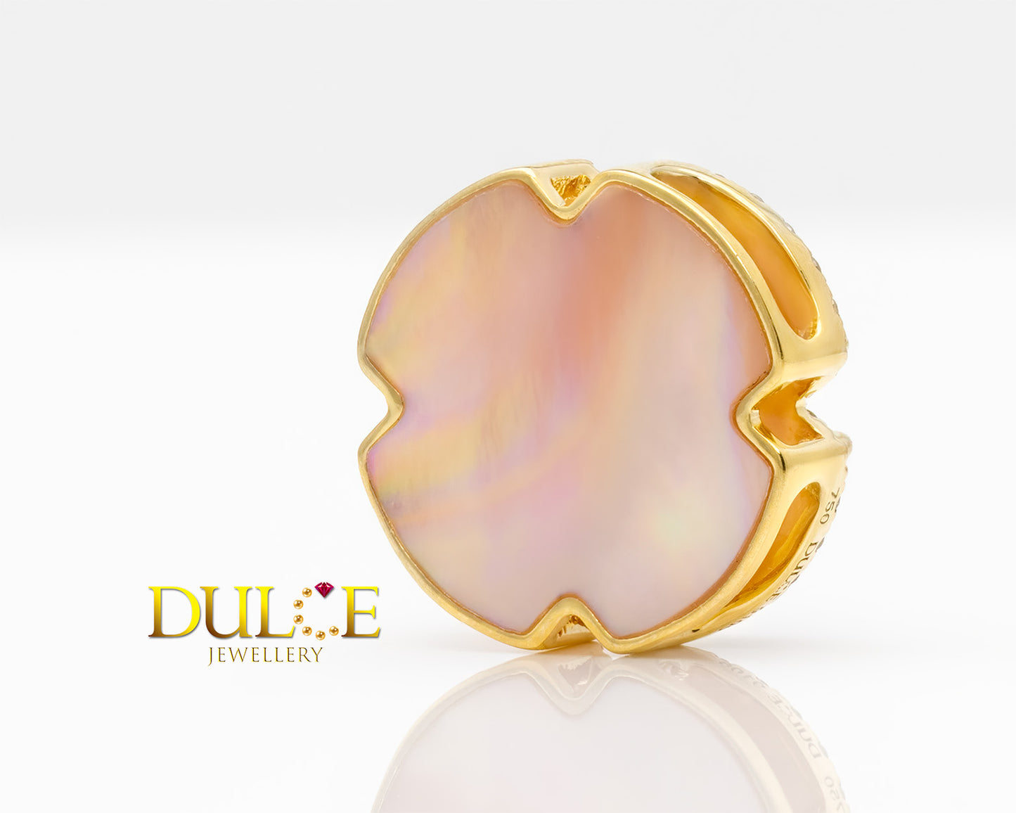 18K Yellow Gold Pink Sapphire & Diamond Pendant