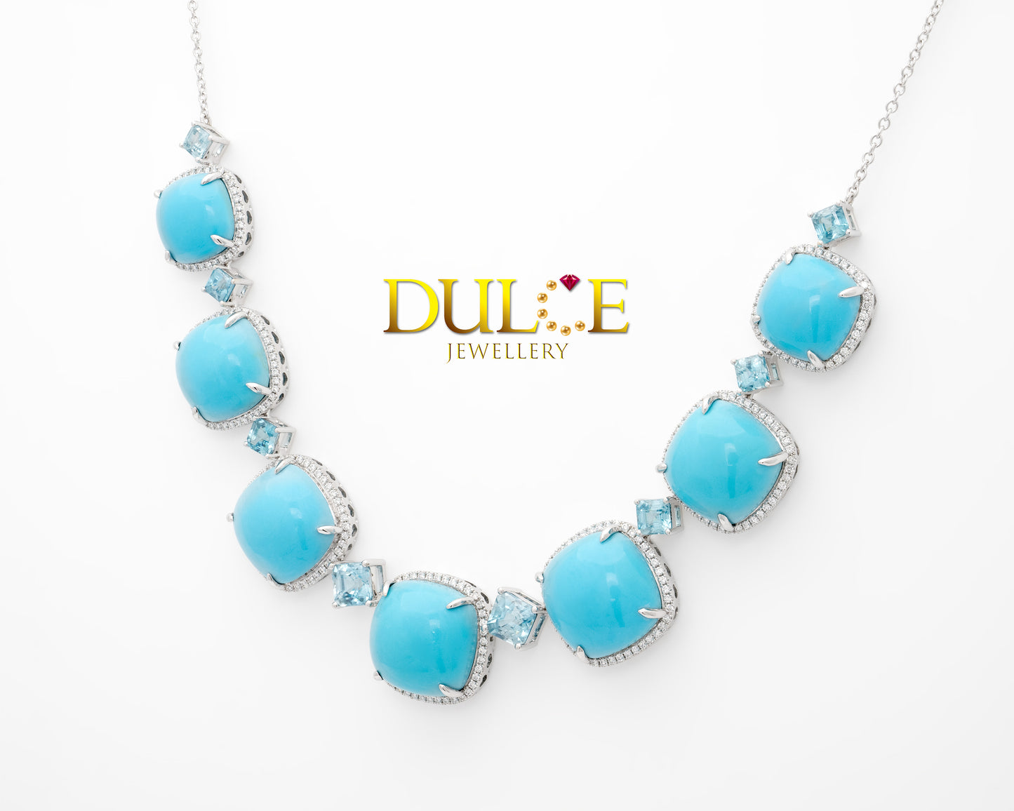 18K金睡美人綠松石鑽石頸鏈