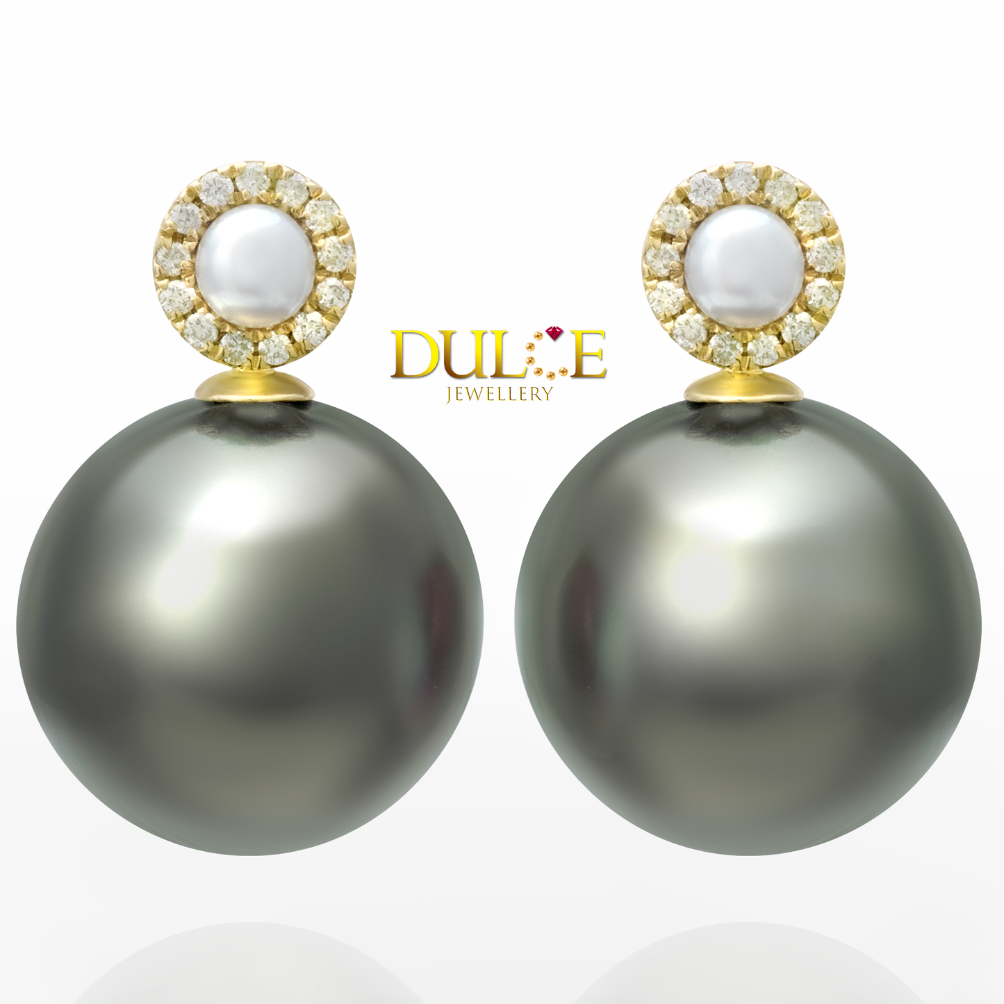 18K Gold Tahitian Pearls Earrings