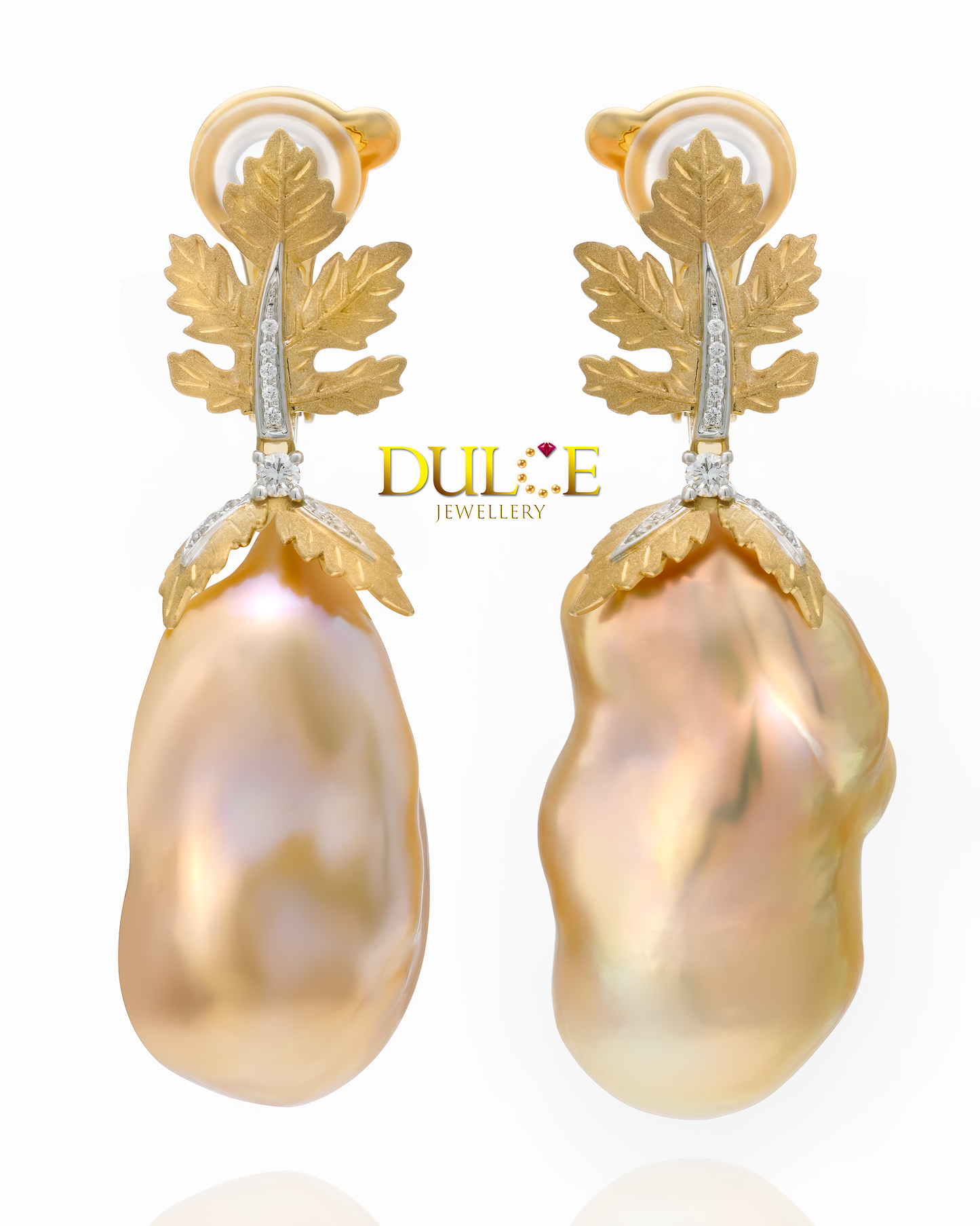 18K 金淡水巴洛克珍珠耳環