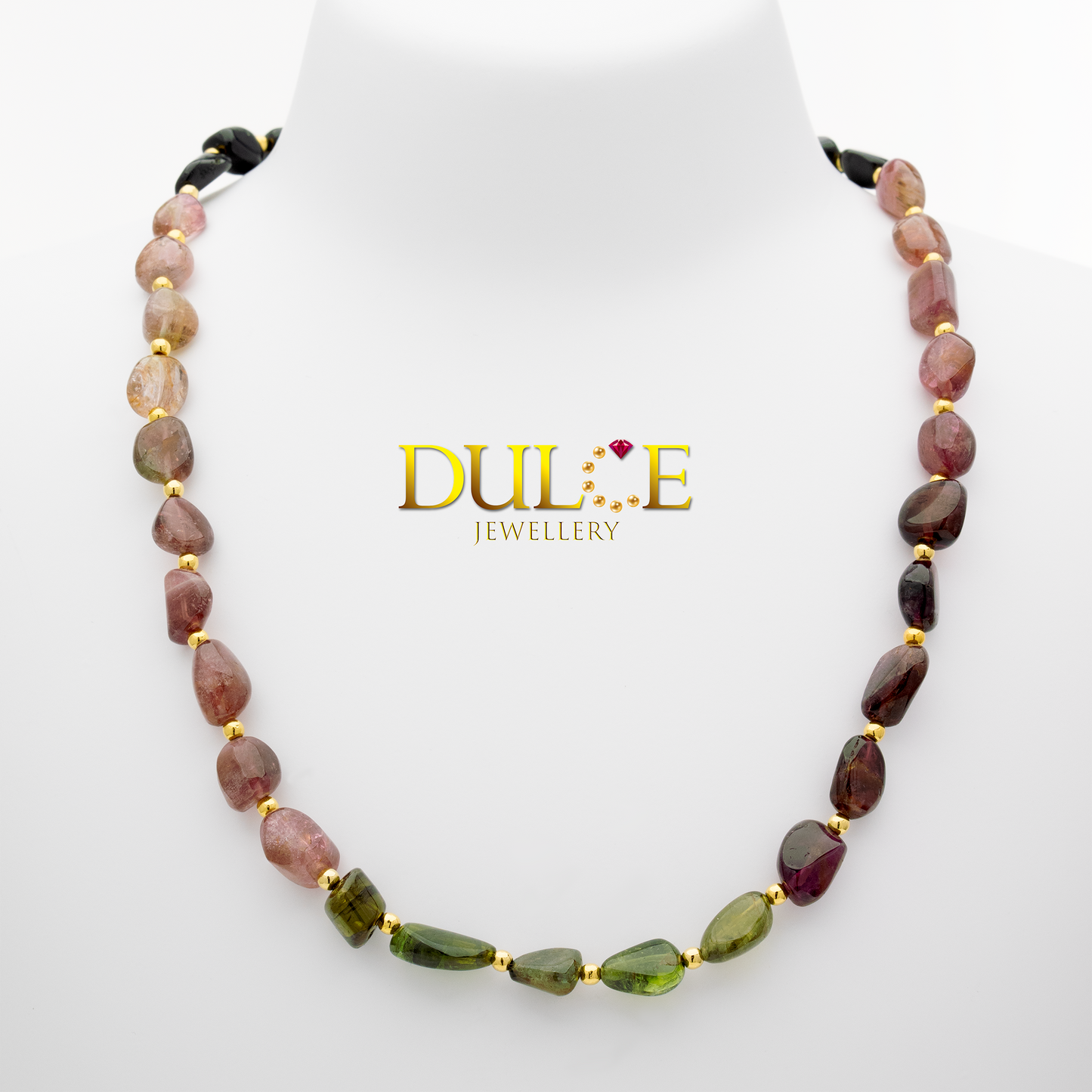 Silver Clasp Tourmaline Necklace