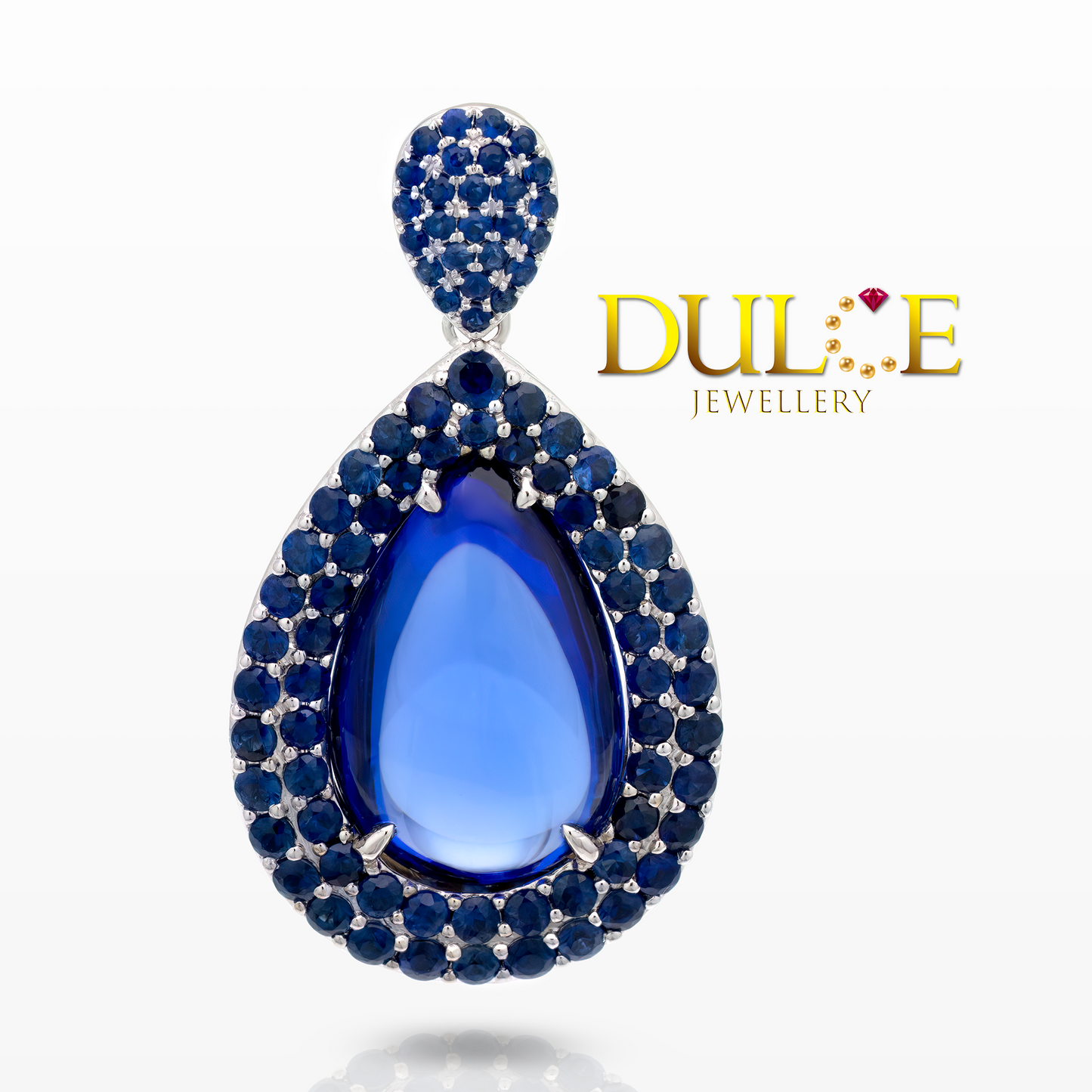 14K Tanzanite & Blue Sapphire Diamond Double Face Pendant