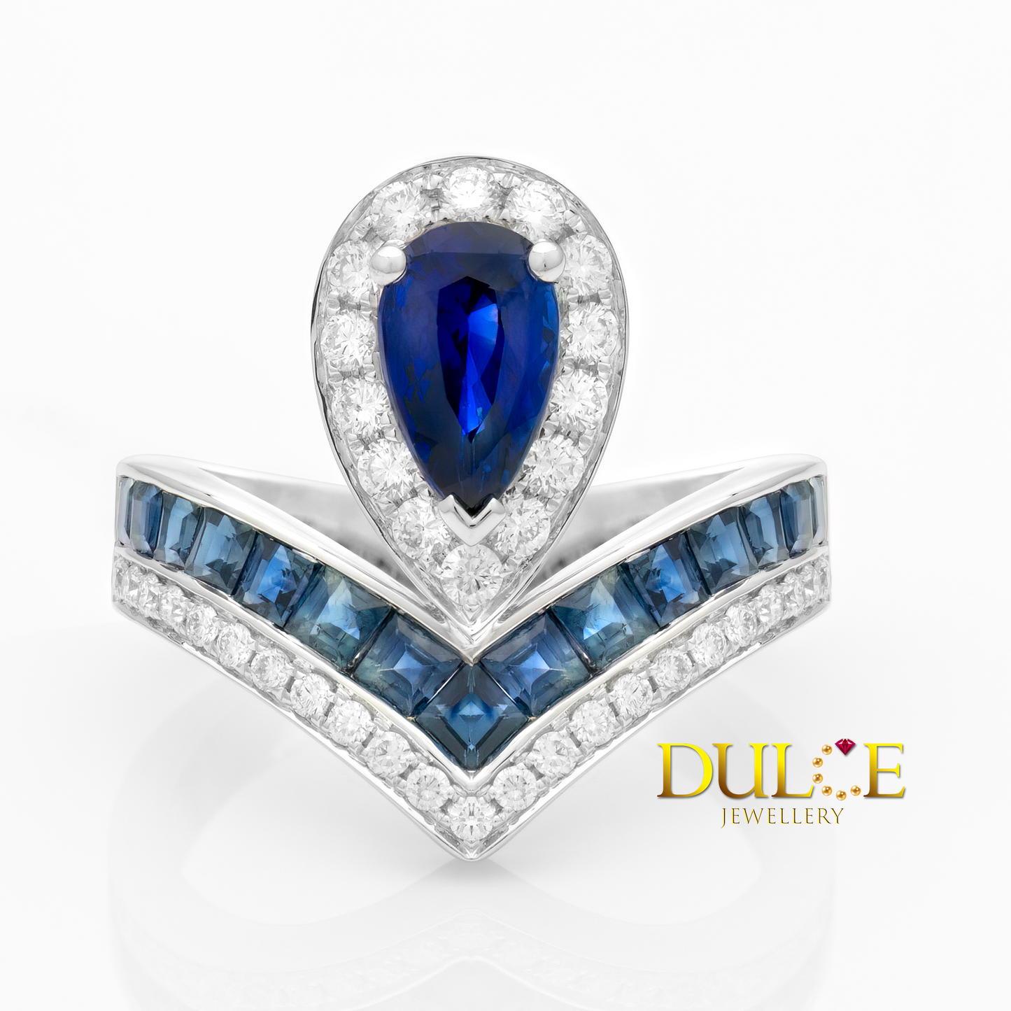 18K Blue Sapphire Diamond Ring