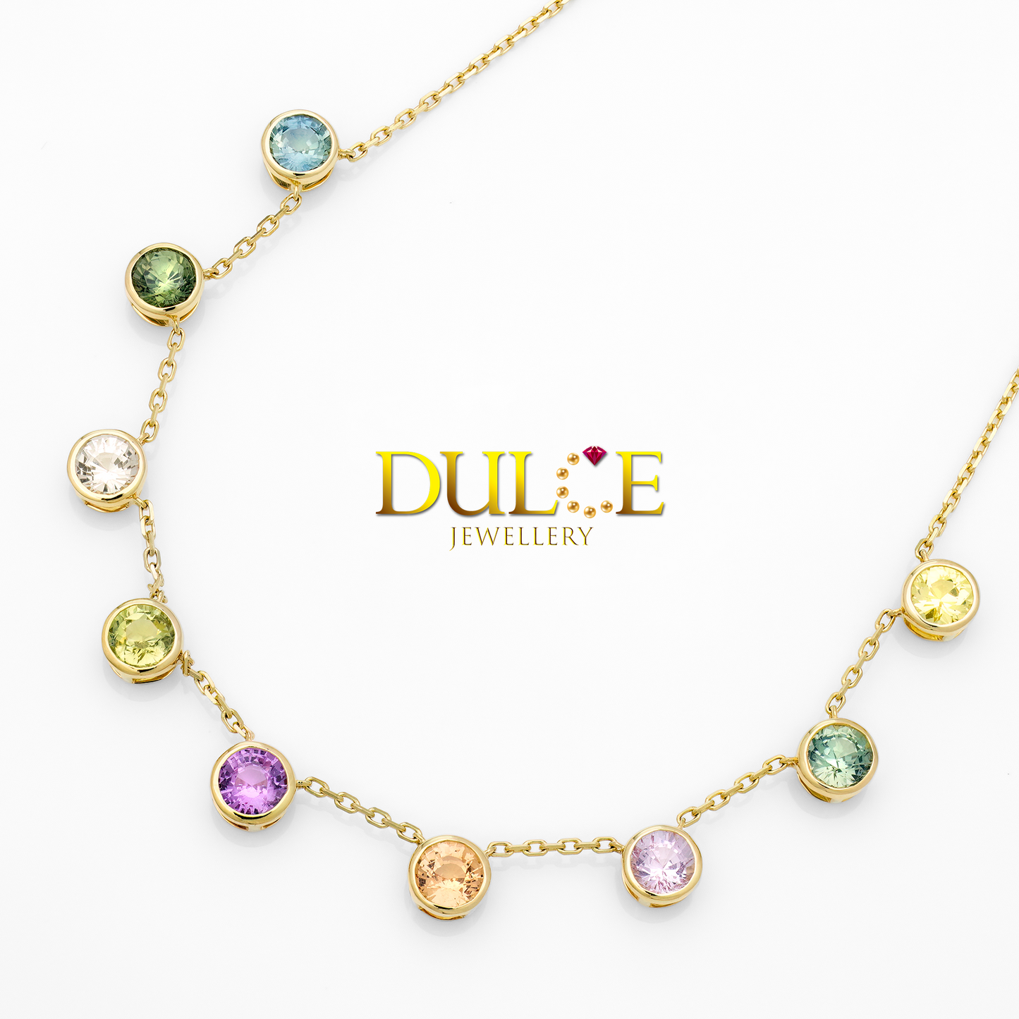 18K Gold Sapphire Necklace