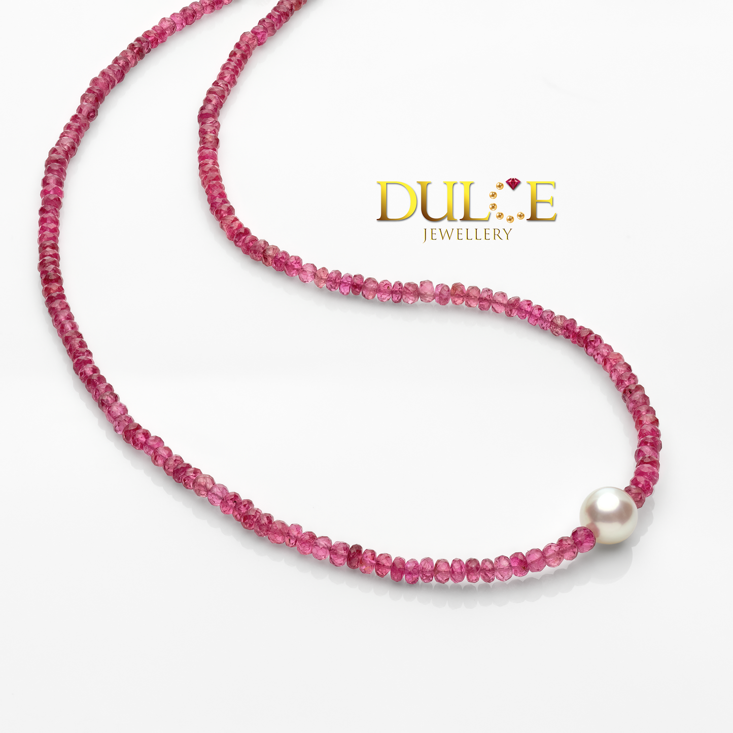 925銀扣粉紅尖晶石珠子和日本Akoya項鍊