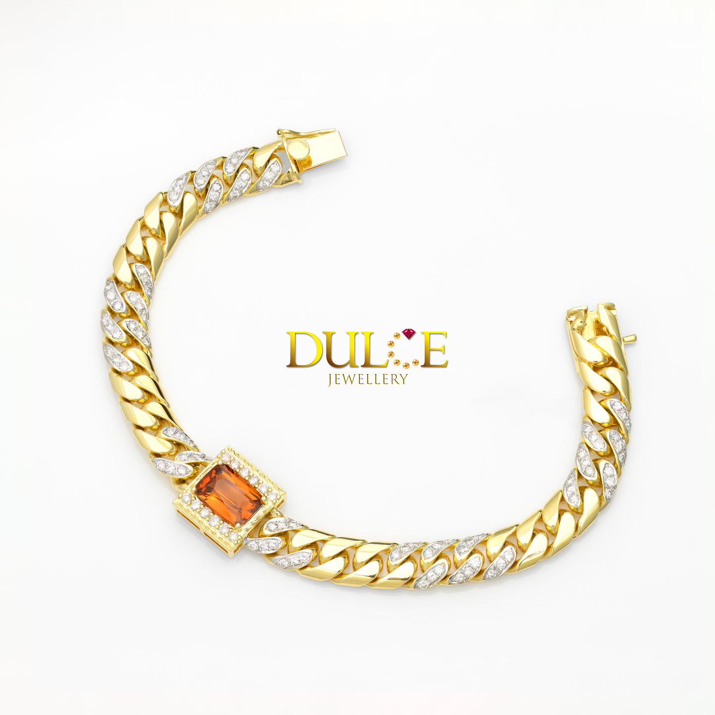 18K芬達石榴石鑽石手鍊