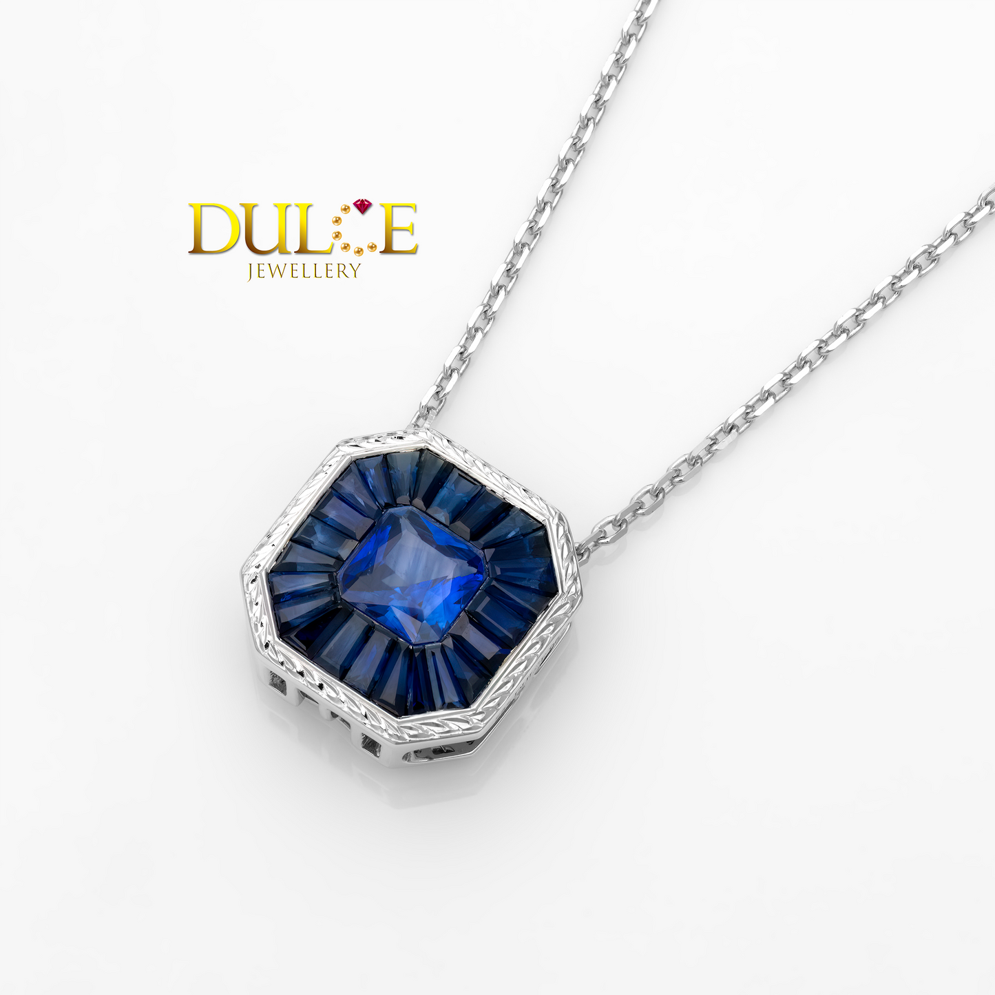 14K Blue Sapphire Pendant