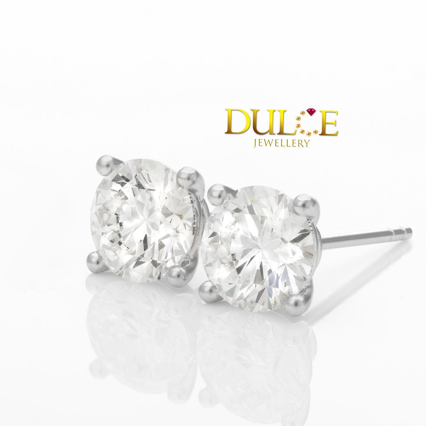 2.8 carat 18K Lab Grown Diamond Earrings with Dulce Jewellery Logo