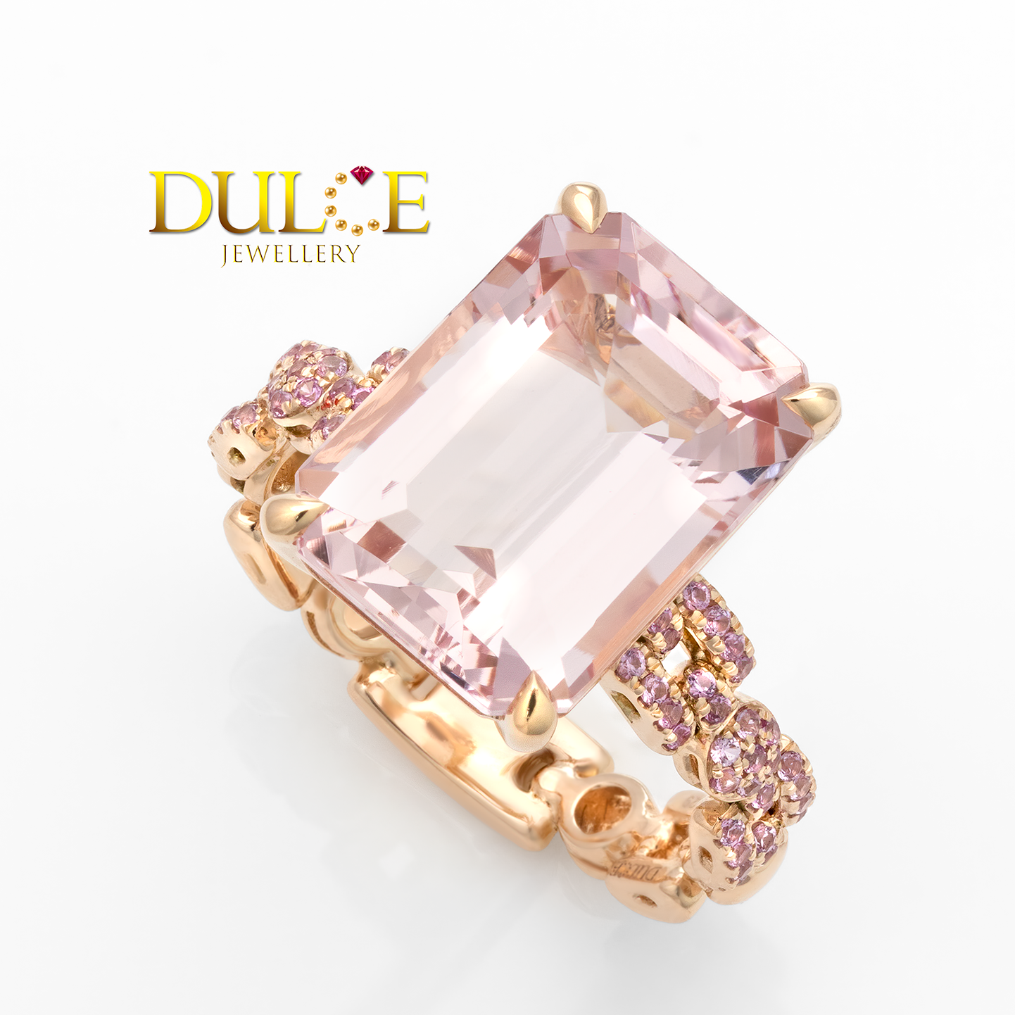 Pink morganite with pink sapphire ring