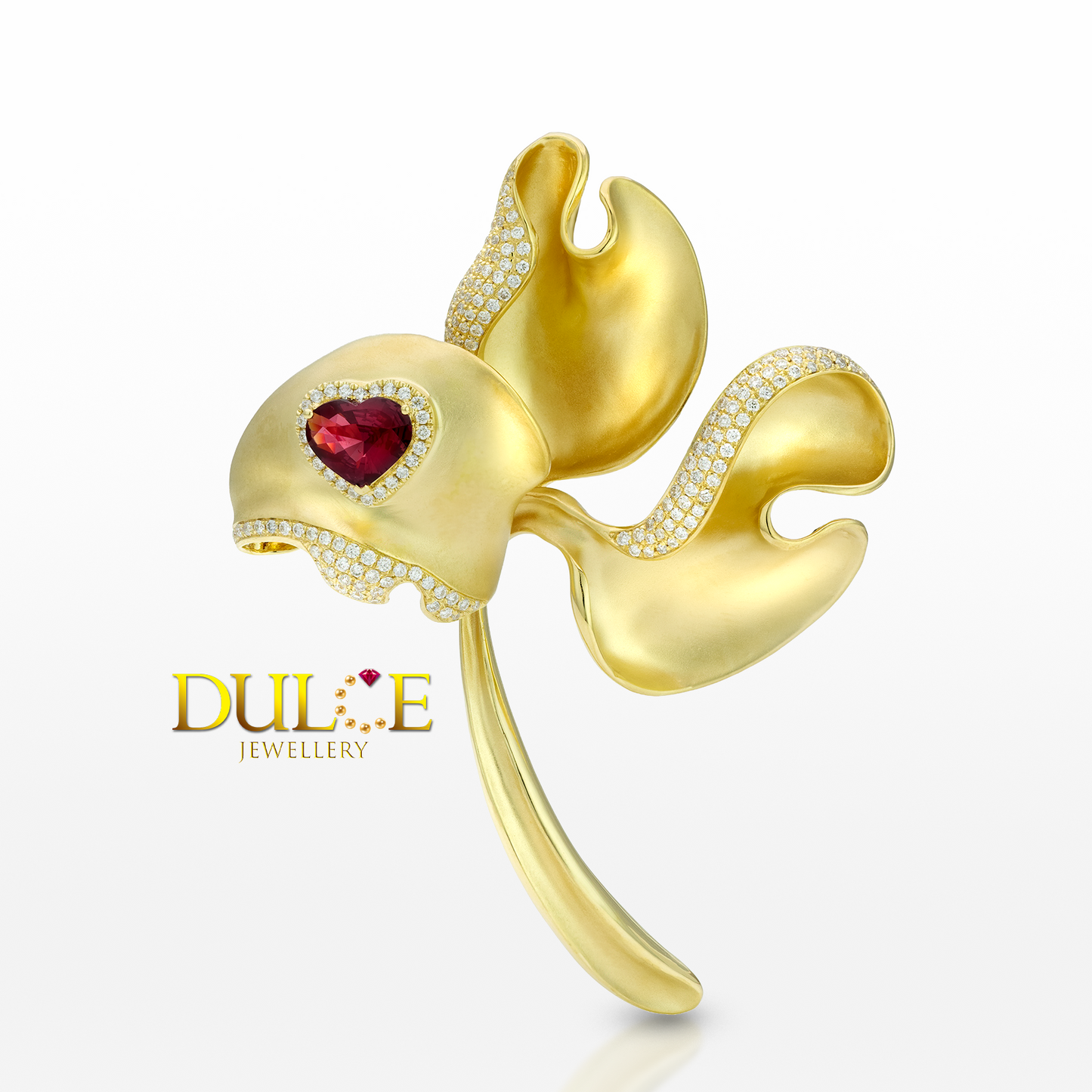 18K紅寶石鑽石吊墜/胸針