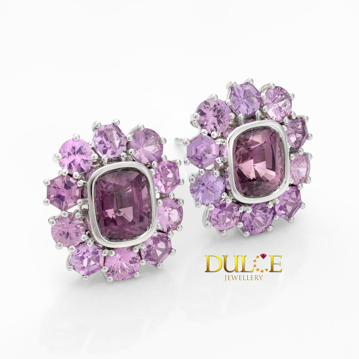 14K Purple Sapphire & Sapphire Earrings