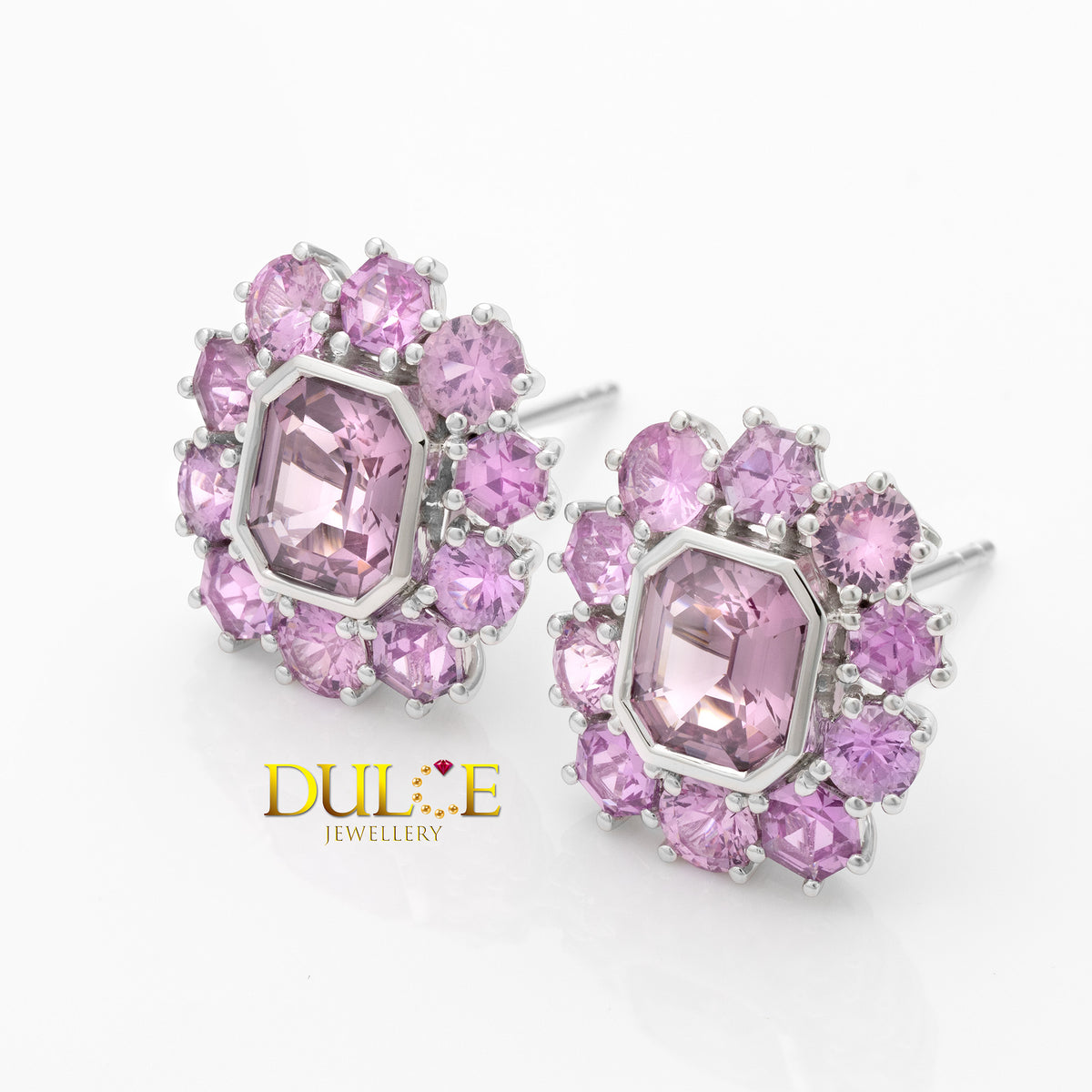 14K Purple Sapphire & Sapphire Earrings