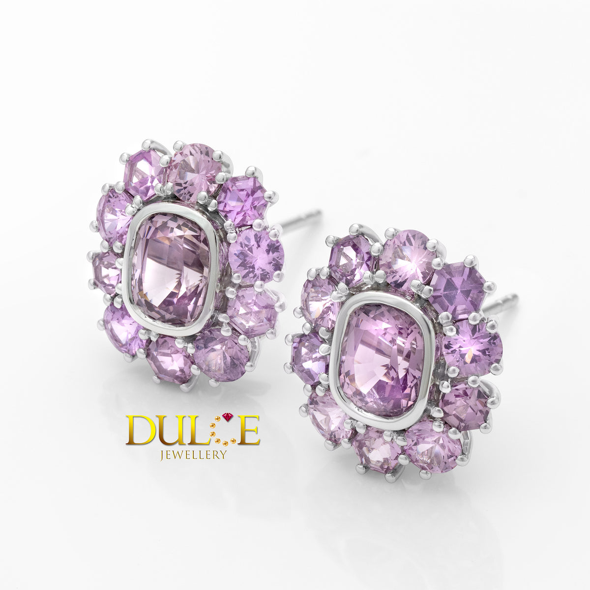 14K Purple Spinel & Purple Sapphire Earrings
