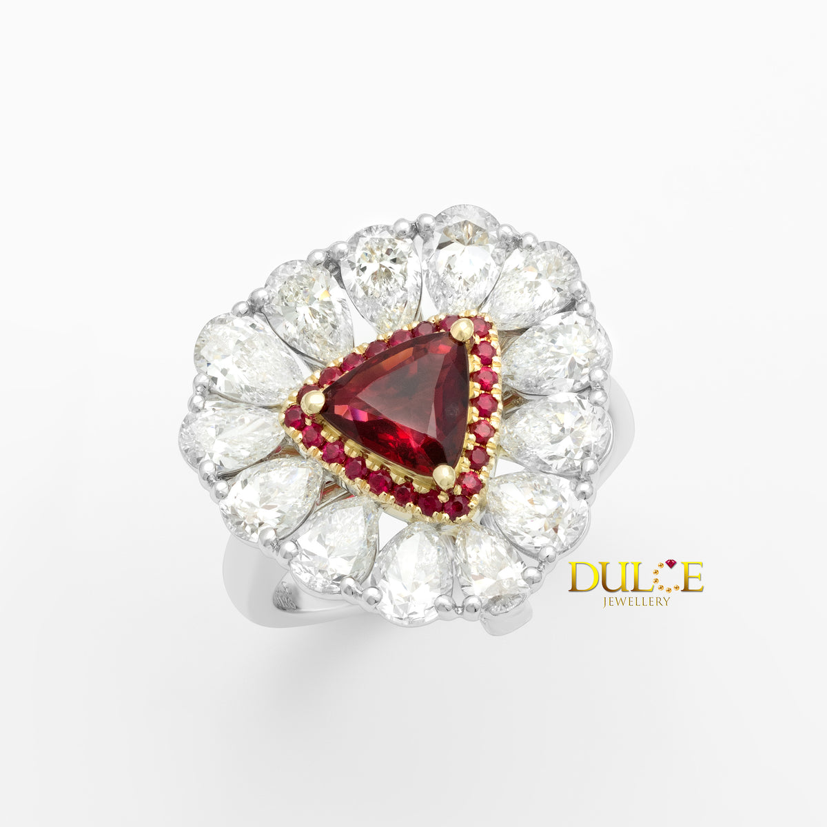 14K Red Spinel, Ruby & Lab Grown Diamond Ring/Pendant