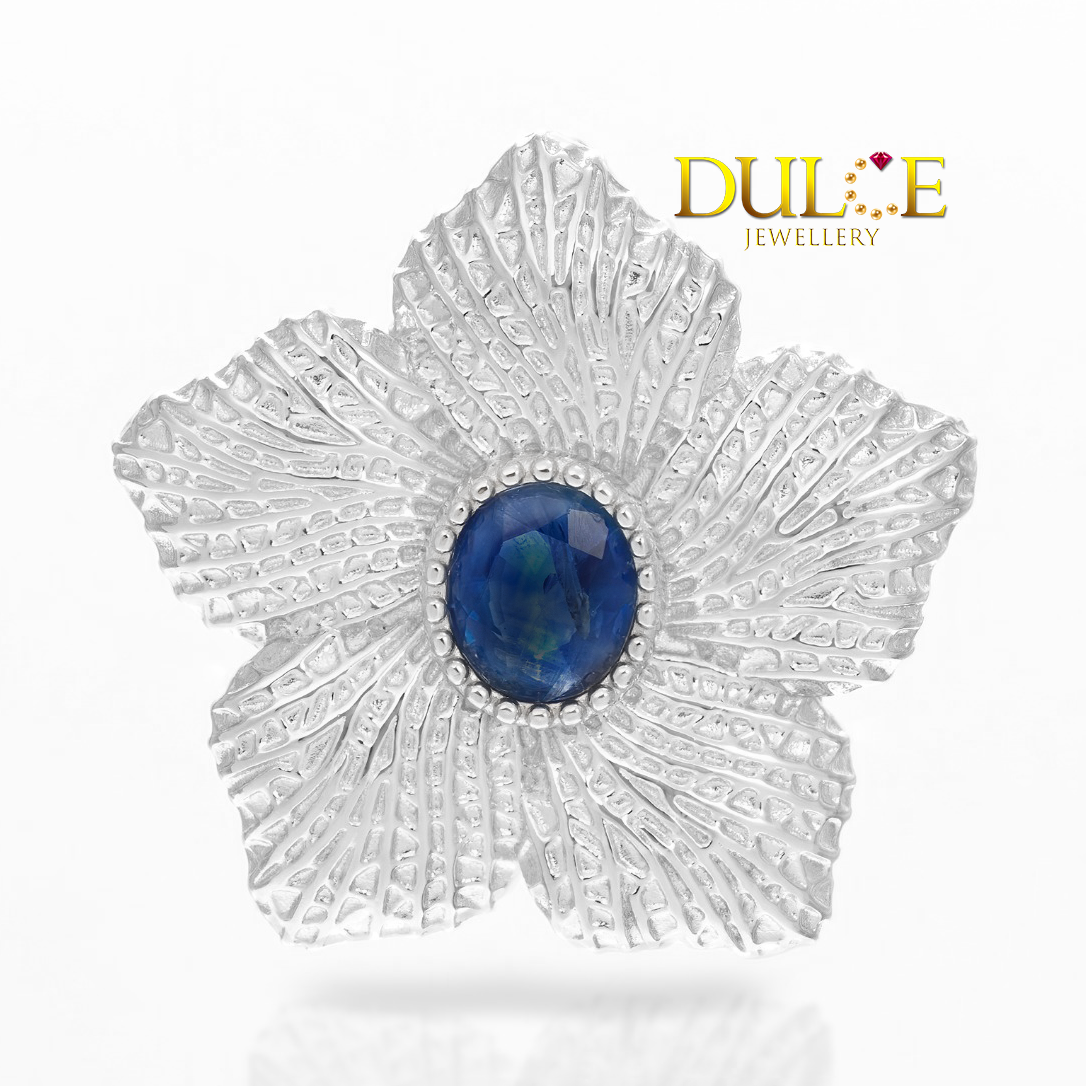Blue Sapphire Silver Pendant