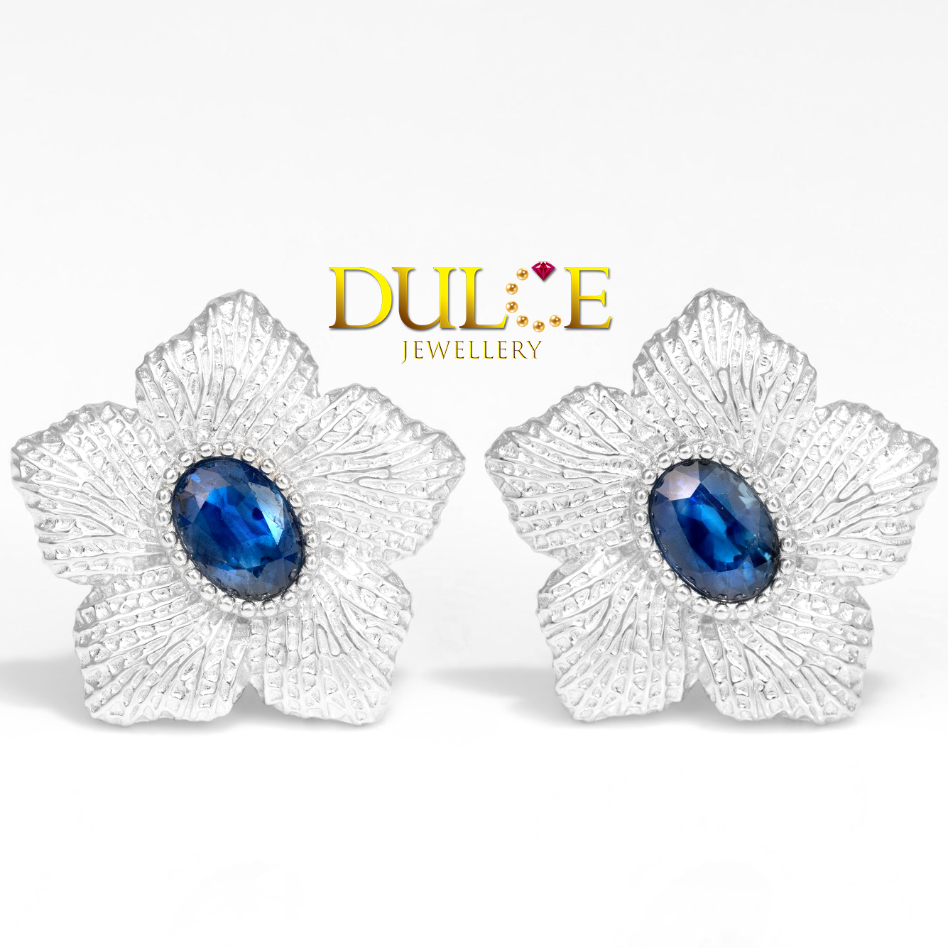 Blue Sapphire Silver Earrings