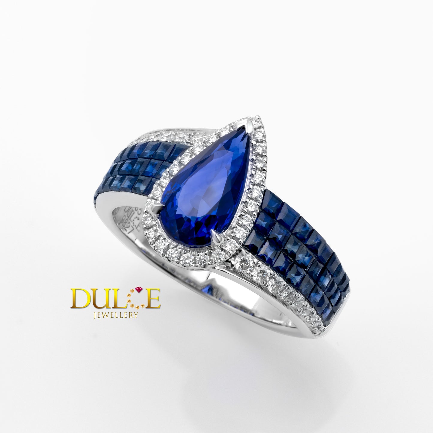 14K Blue Sapphire Diamond Ring
