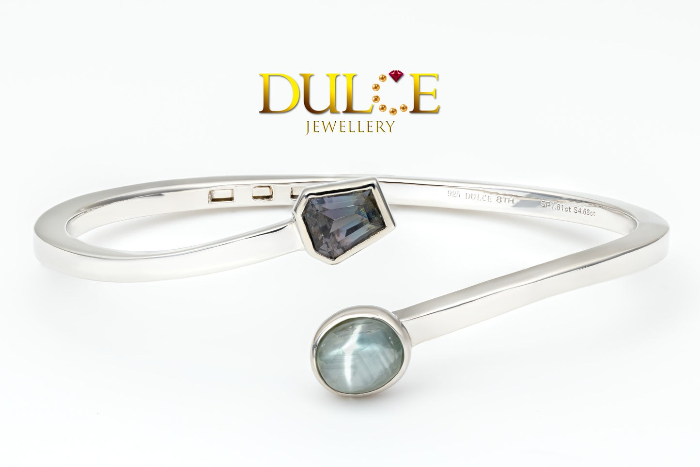 Star Sapphire & Spinel Silver Bangle (SBANS&SP3)