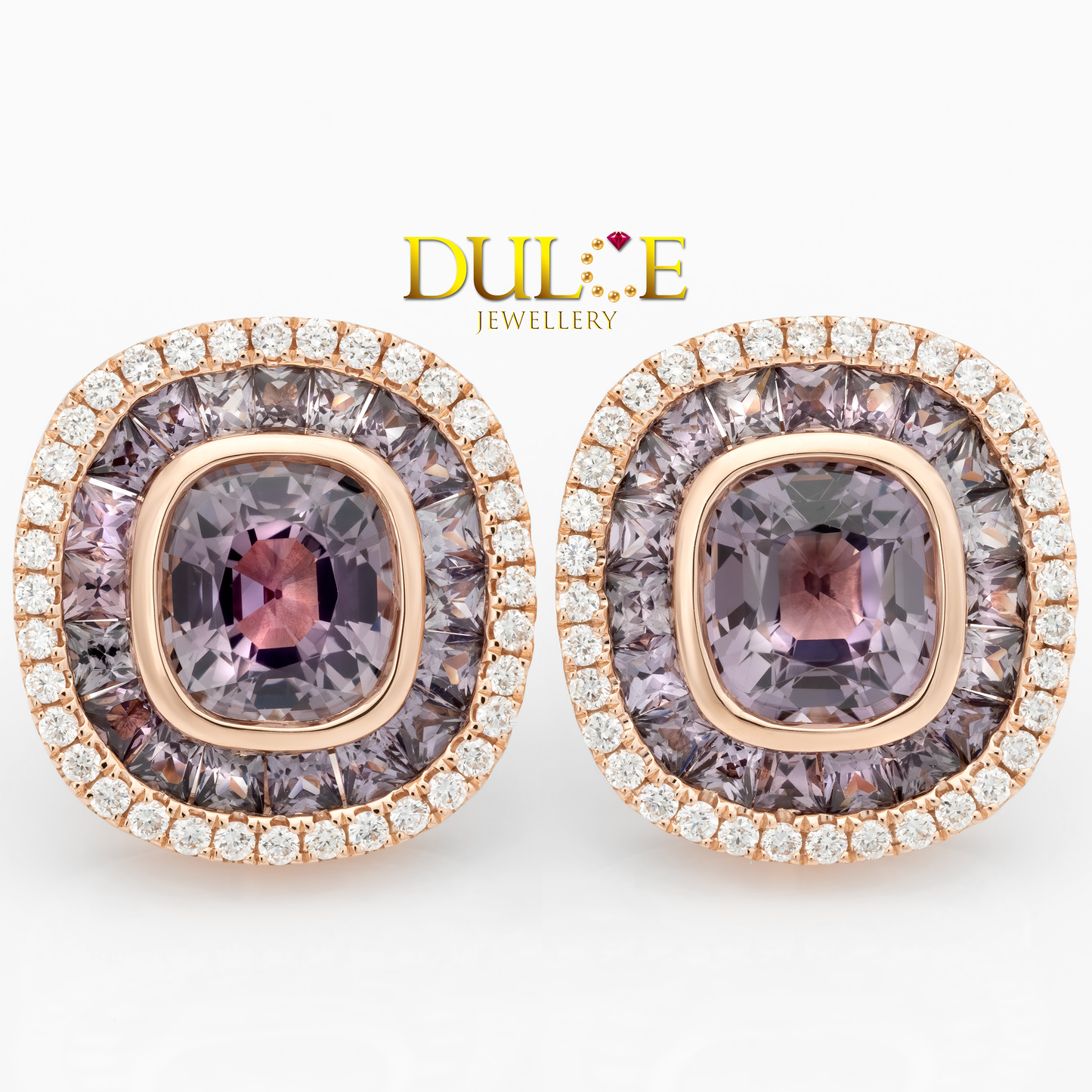 18K Gold Spinel & Diamond Earrings