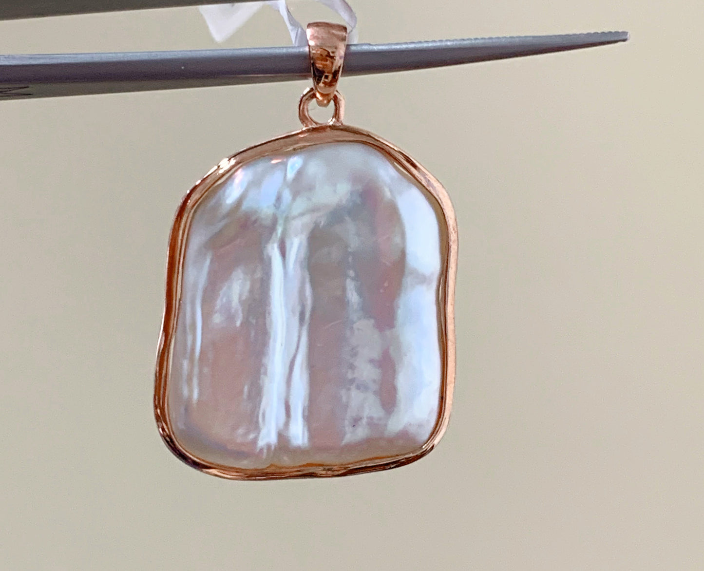 925銀淡水珍珠紐扣吊墜