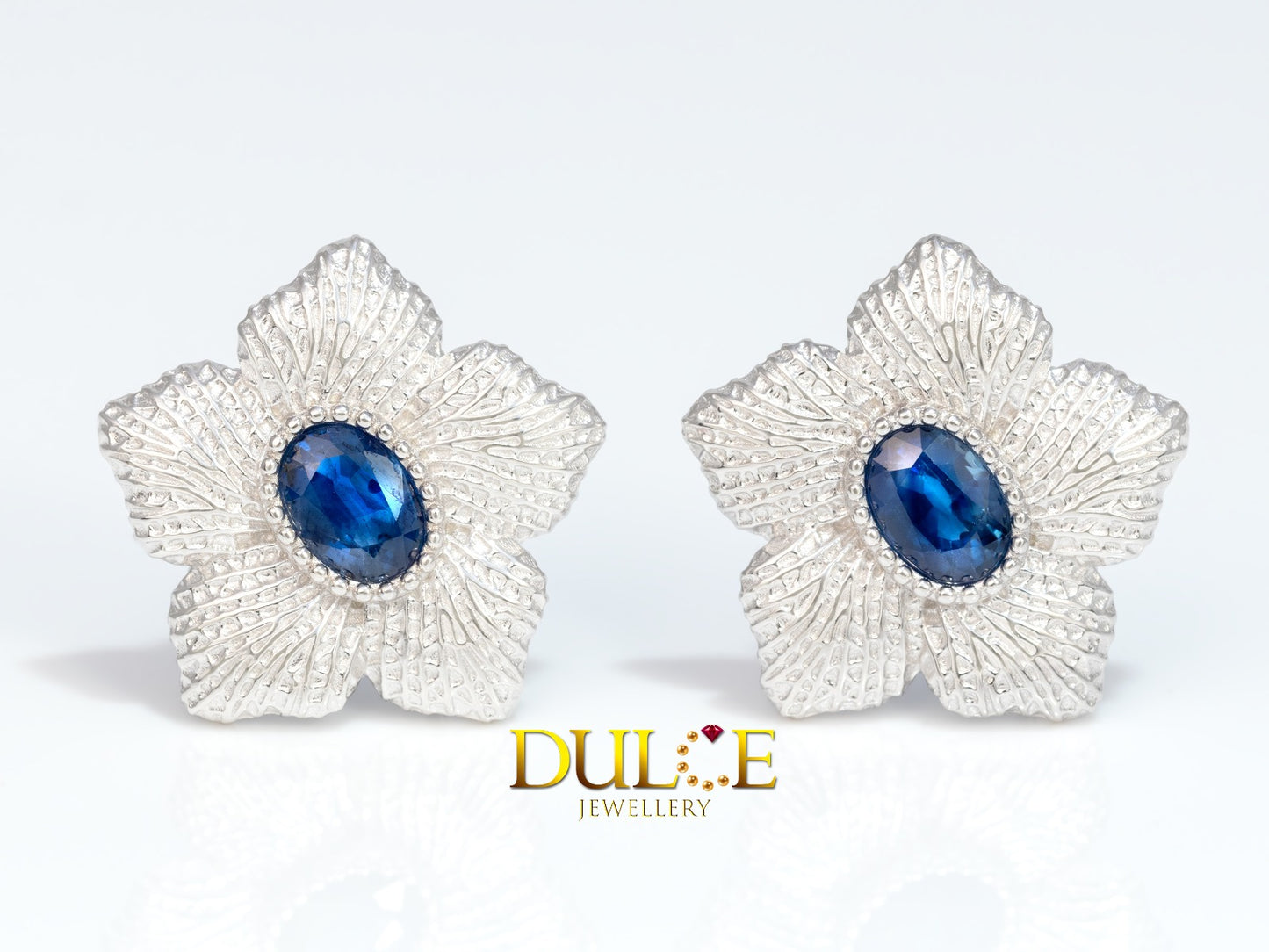 Silver Blue Sapphire Silver Earrings