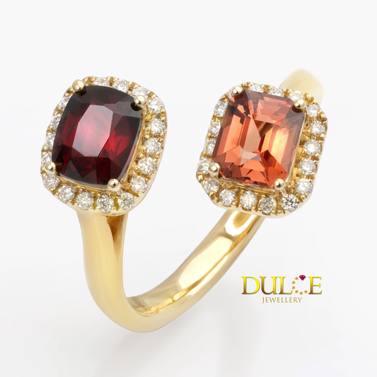 18K Burma Spinel Frosted Ring