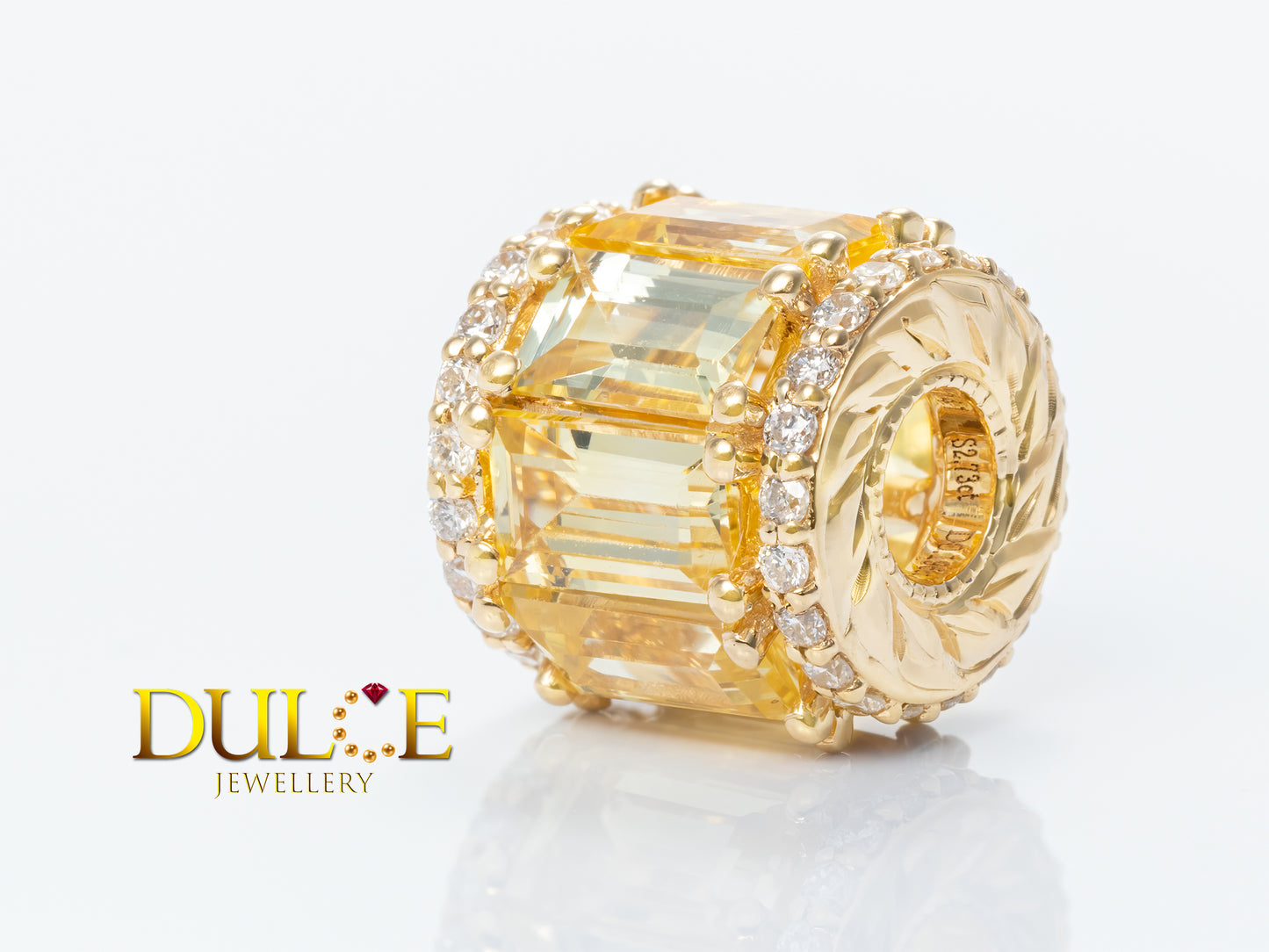 18K Yellow Gold Yellow Sapphire Diamond Roundel (Price by Request)