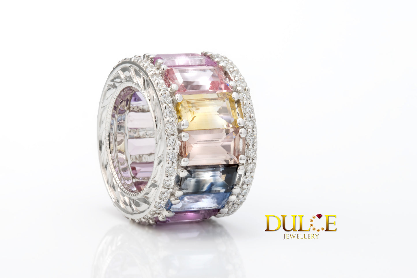 18K Gold Multi-Color Sapphire Diamond Roundel (Price by Request)