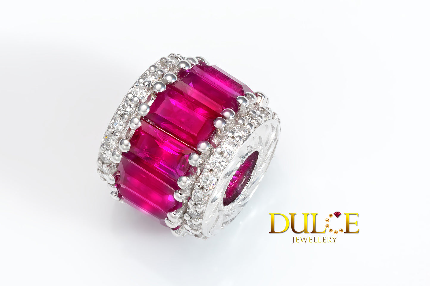 18K White Gold Ruby Diamond Roundel (Price by Request)