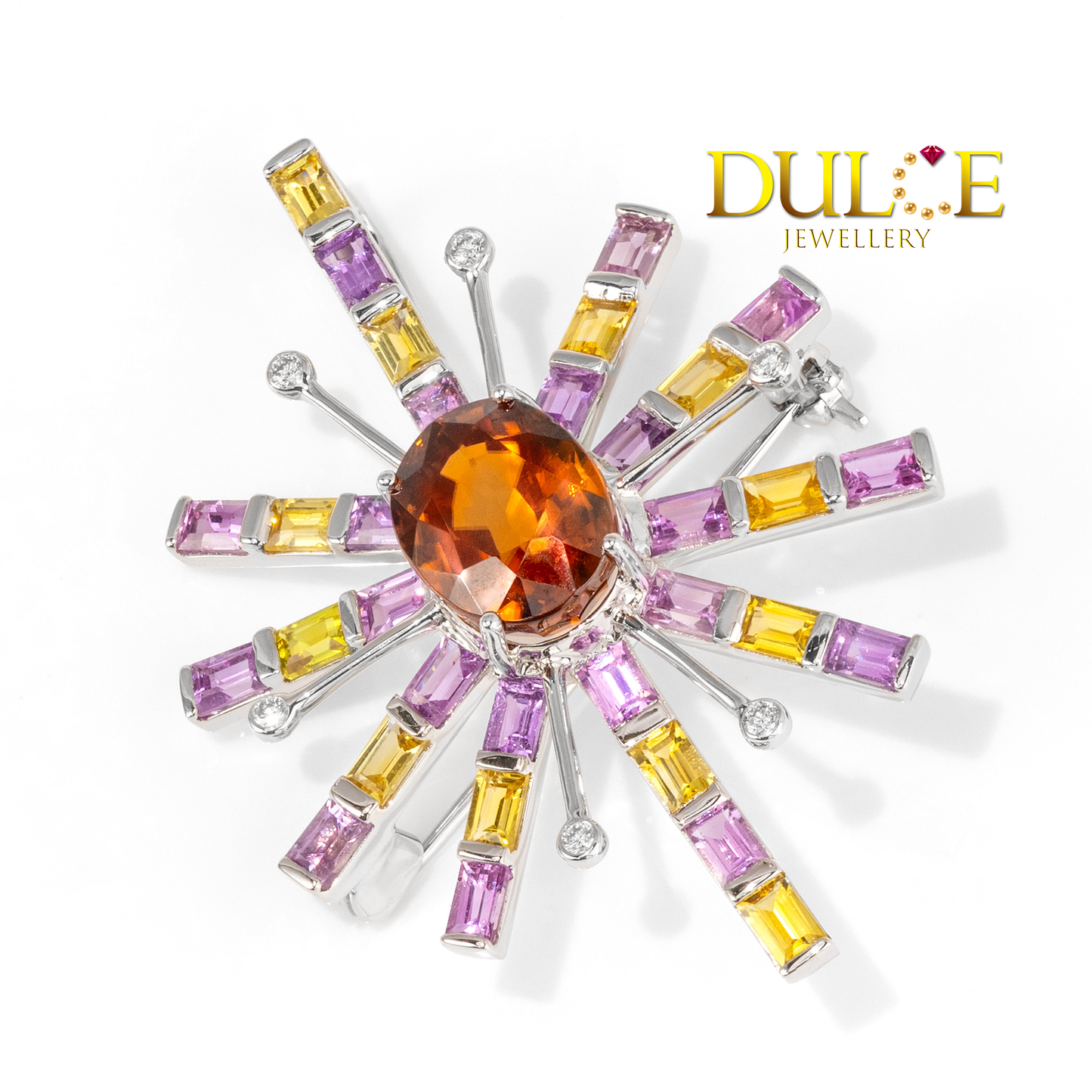 18K Gold Multi Gemstones Dual Purpose Brooch/Pendant (GPBR5599)