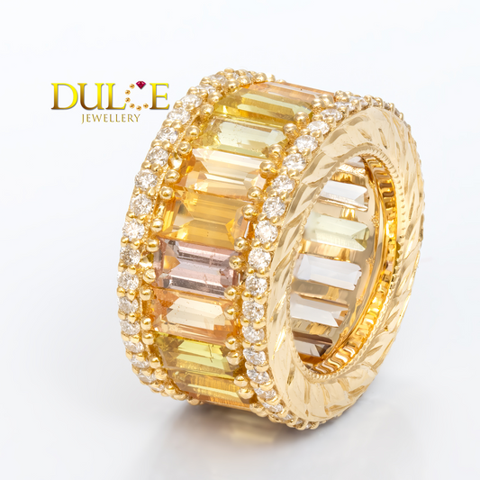 18K Yellow Gold Yellow Sapphire Diamond Roundel (Price by Request)