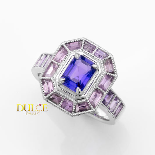 14K No Heat Purple Sapphire Ring
